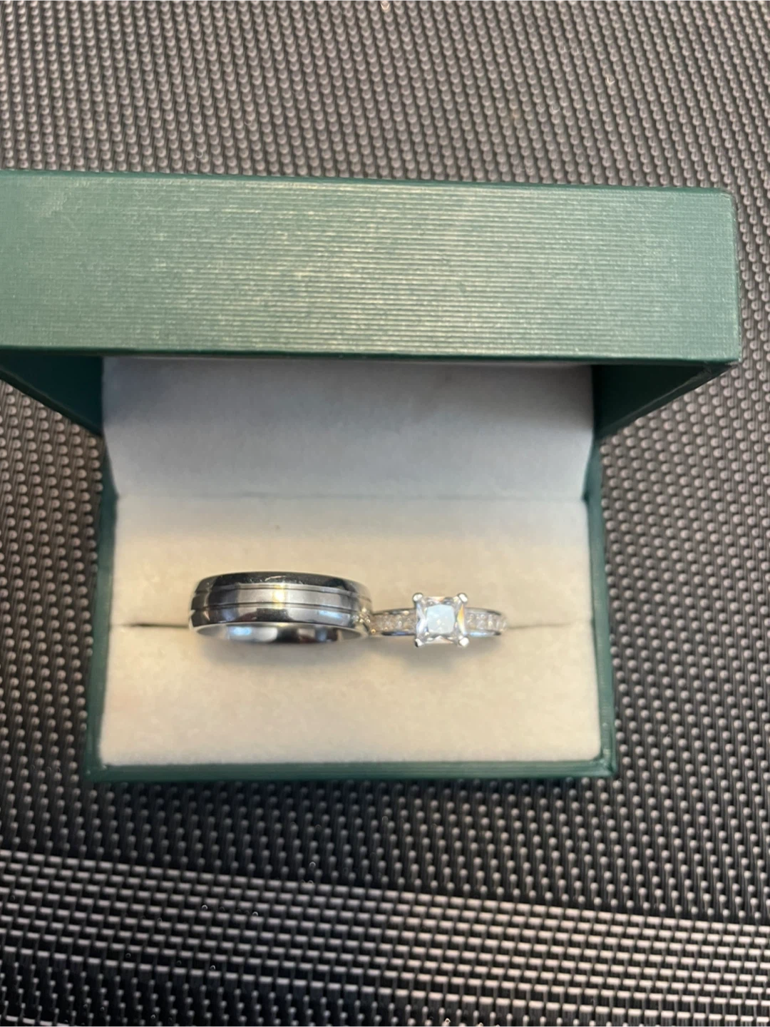 Two piece silver toned ring set
