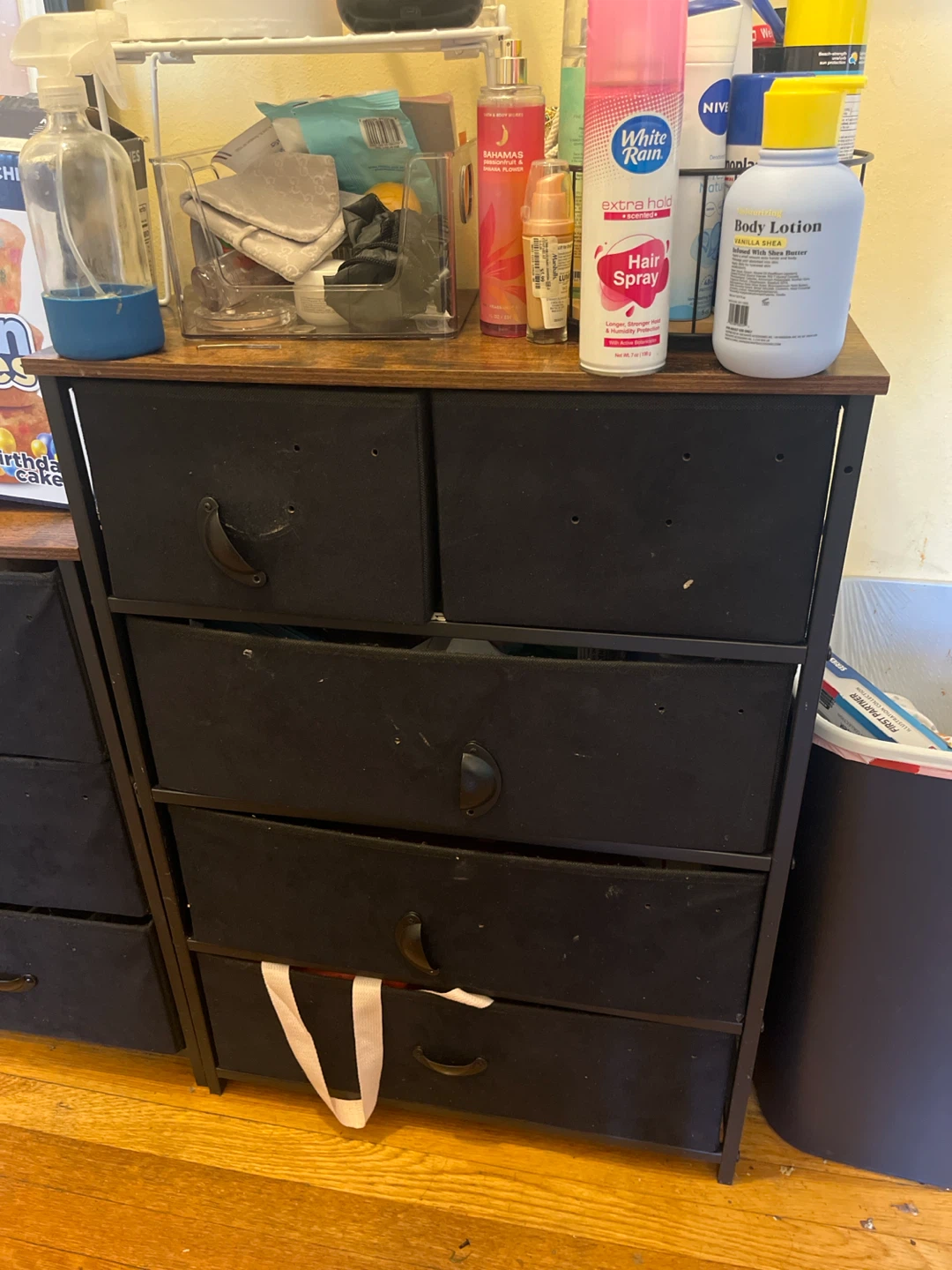 Black 4-Drawer Fabric Storage Dresser