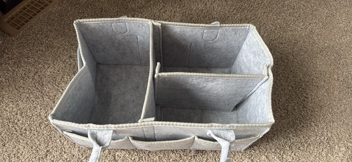Putska Grey Felt Diaper Caddy Organizer - photo 2