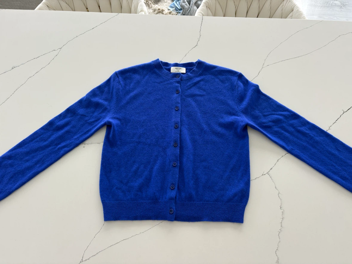 Aritzia Cashmere Cardigan Blue XS