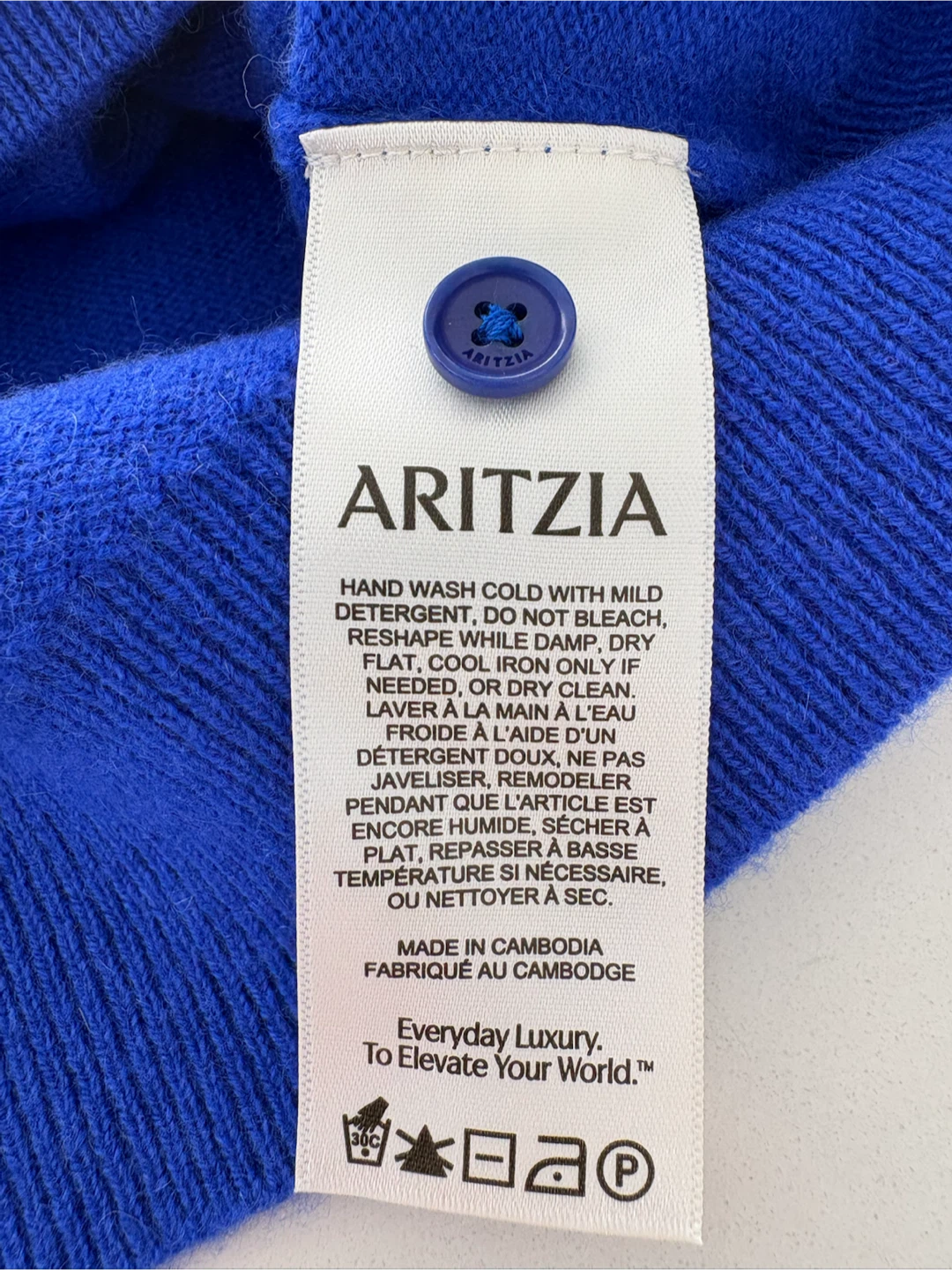 Aritzia Cashmere Cardigan Blue XS - photo 3