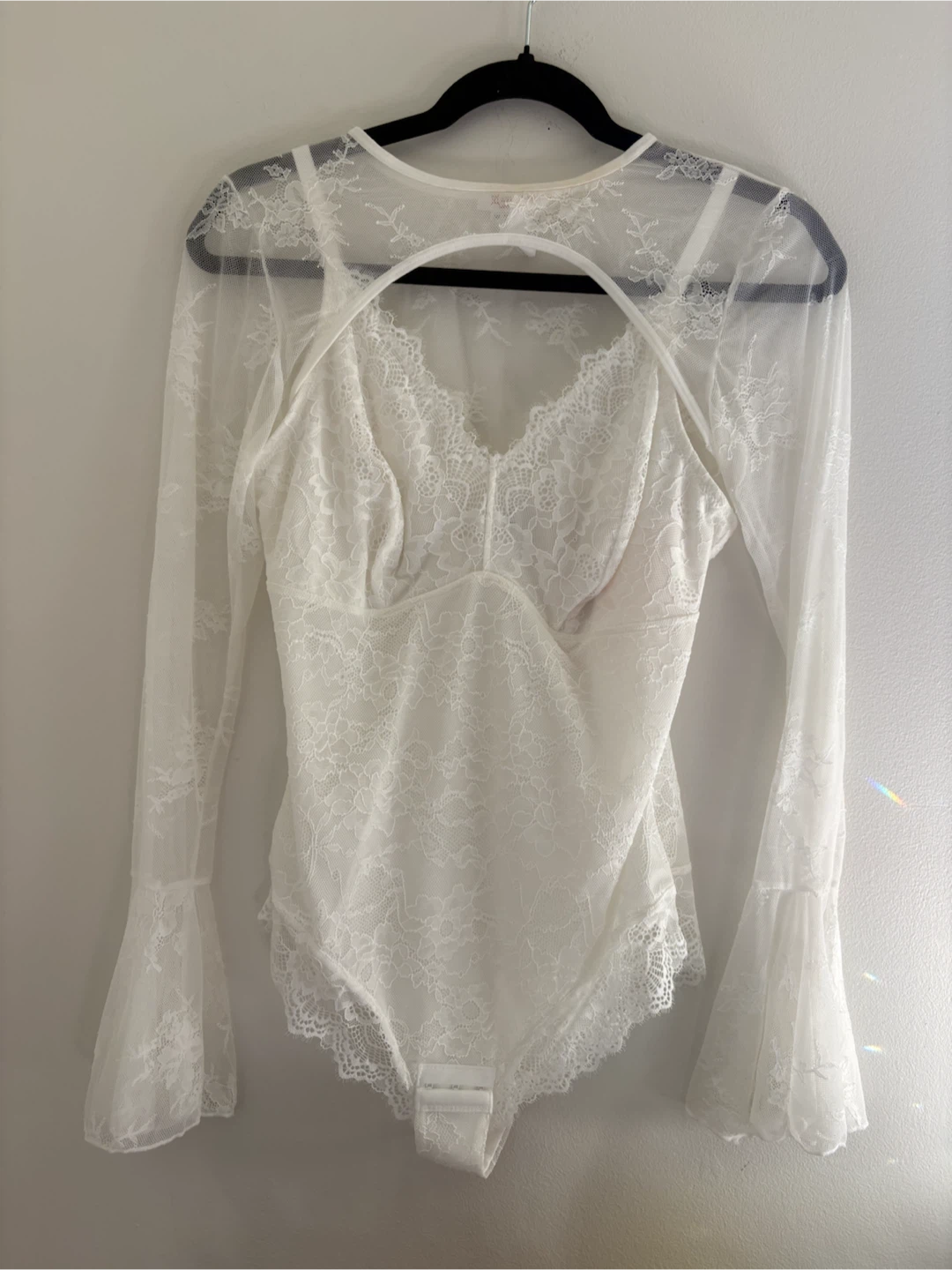 White Lace Bodysuit Set - Size Medium - photo 2