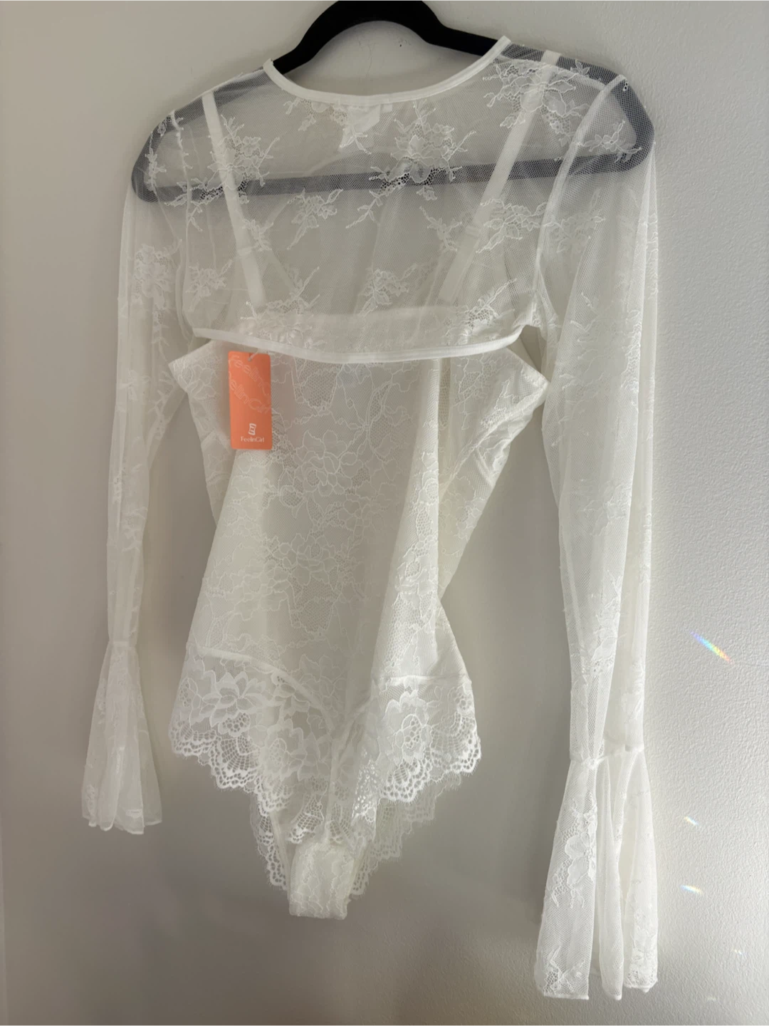 White Lace Bodysuit Set - Size Medium - photo 5