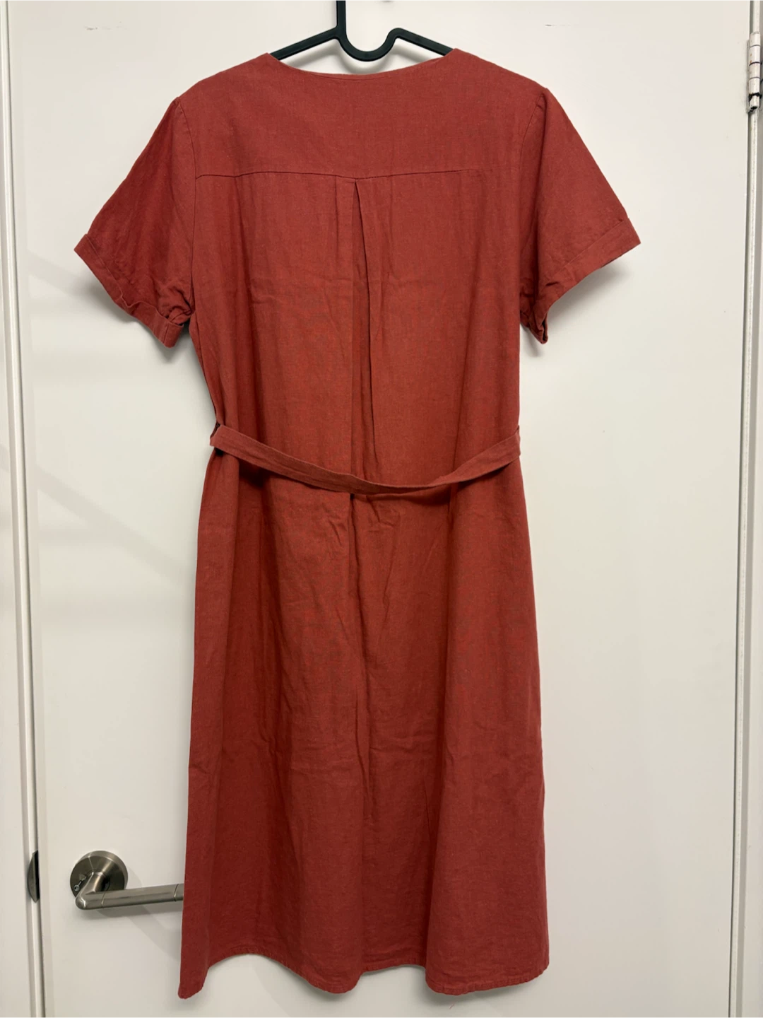 No.1 Red Linen Blend Korean Dress - photo 2