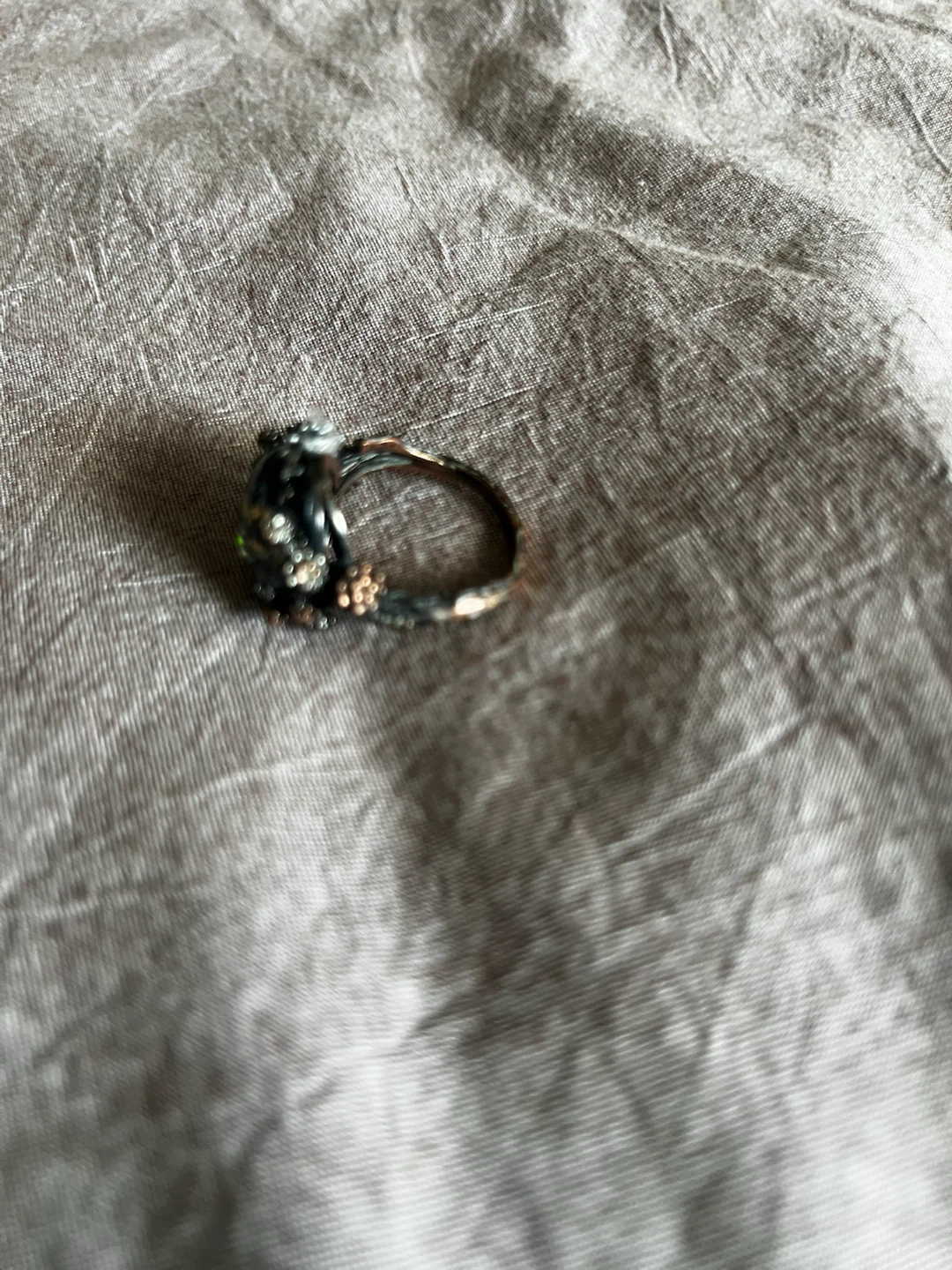 Decorative dark stone ring - photo 2