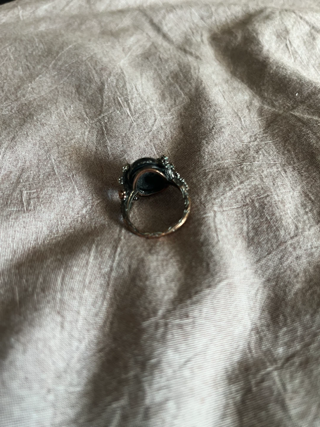 Decorative dark stone ring - photo 3