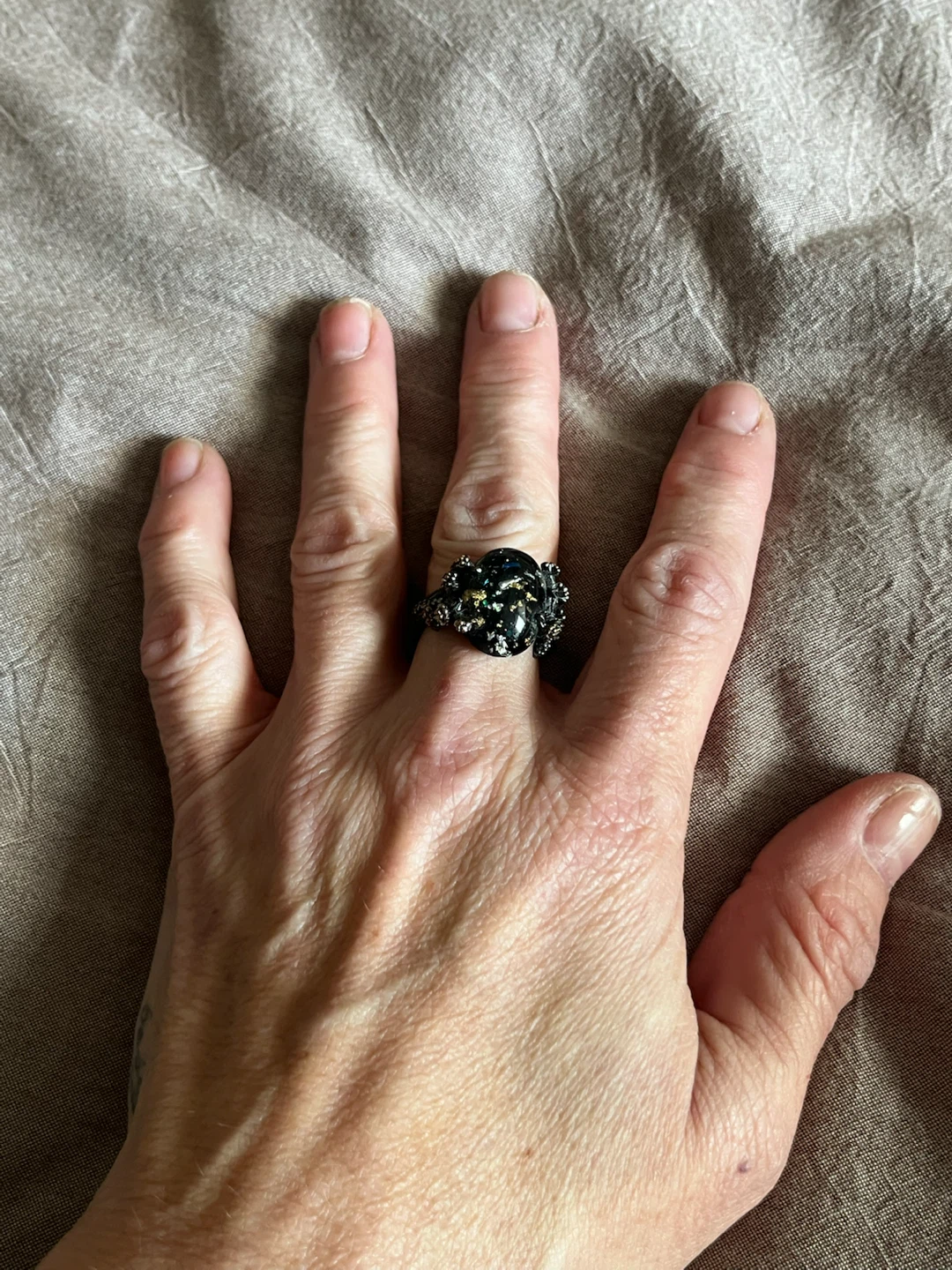 Decorative dark stone ring - photo 5
