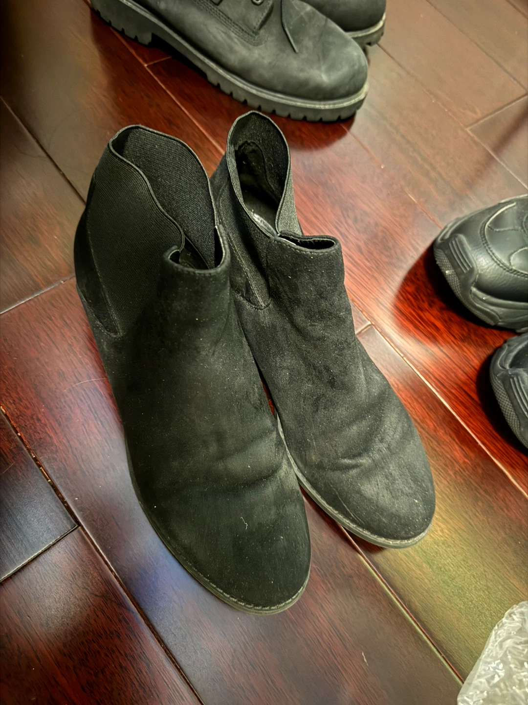 Aldo black suede chelsea boots