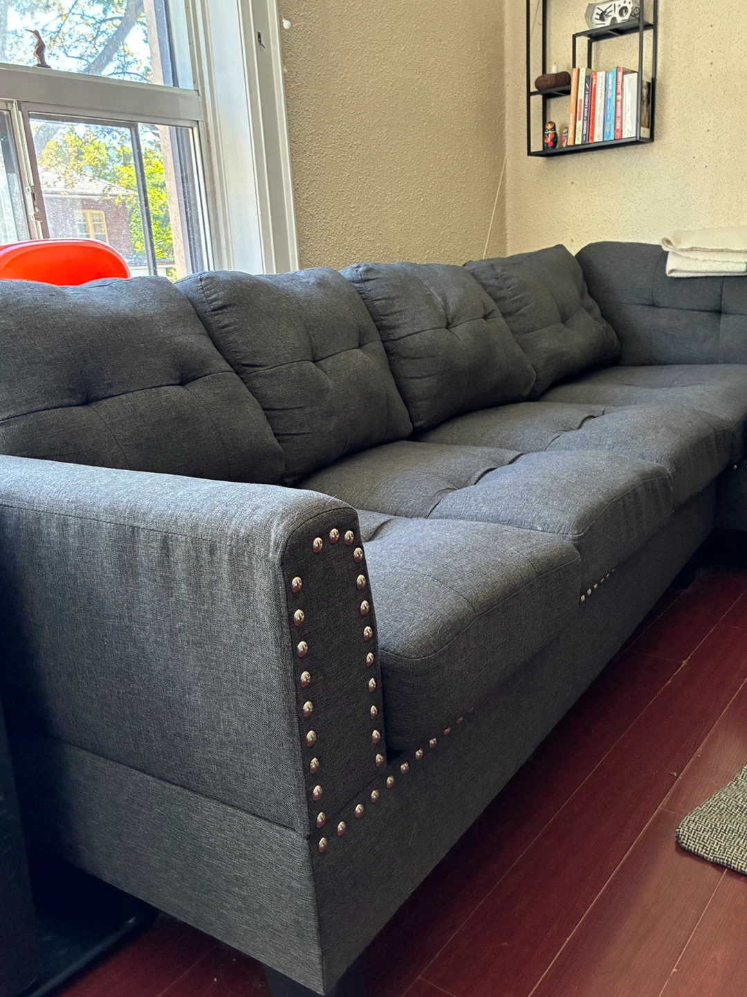 Louden 2-Piece Grey Sectional Sofa - Grey 2-piece sectional sofa