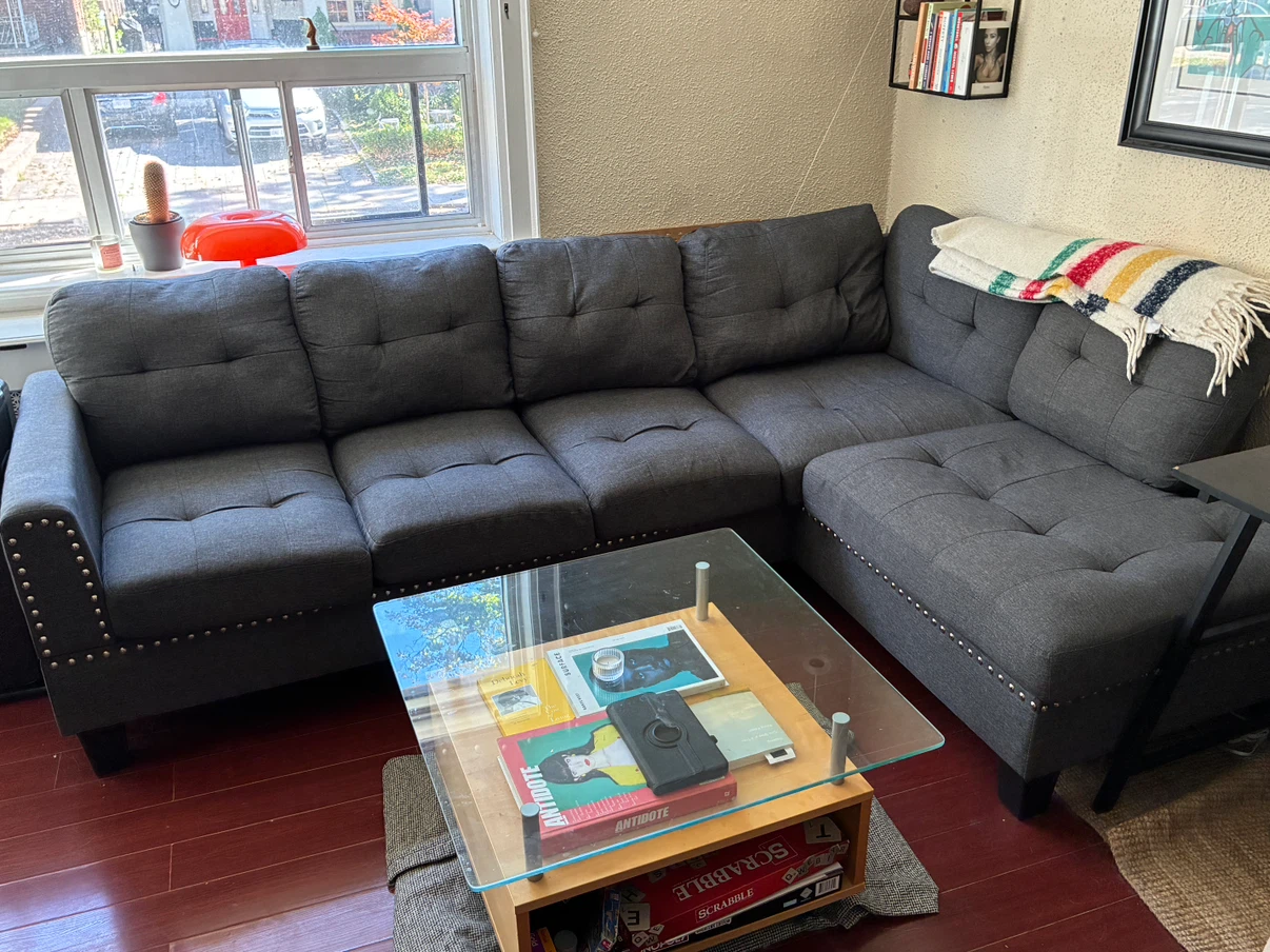 Louden 2-Piece Grey Sectional Sofa - Grey 2-piece sectional sofa - photo 2