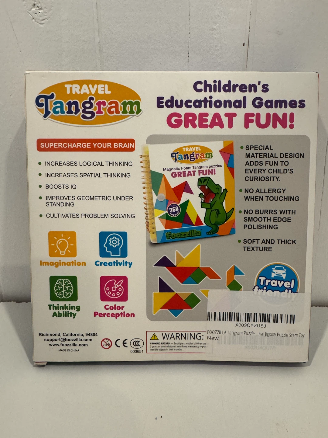 Foozzilla Travel Tangram Magnetic Foam Puzzle - photo 2