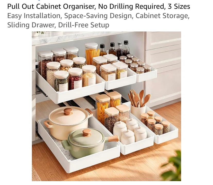 New Pull Out Cabinet Organizers Set of 3