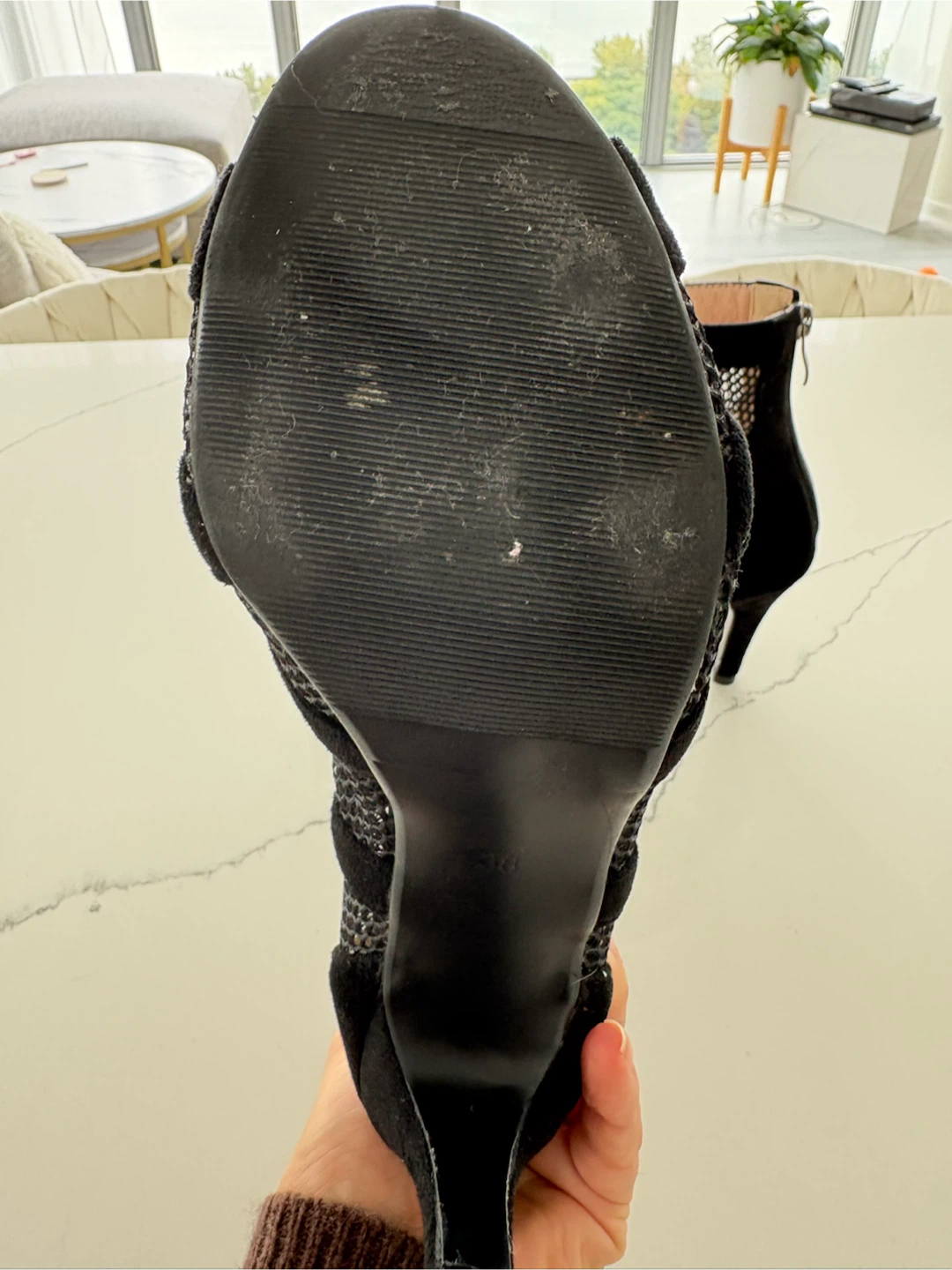 Black mesh lace-up heels - photo 4