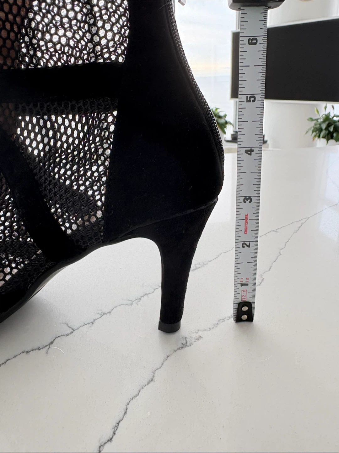 Black mesh lace-up heels - photo 5