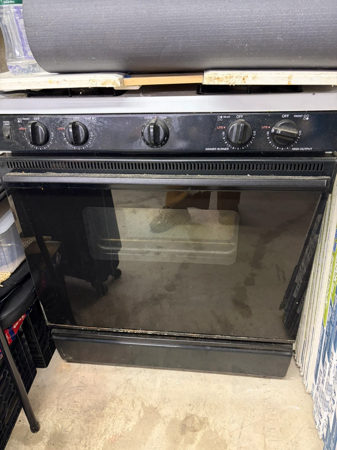 Black Gas Oven Range