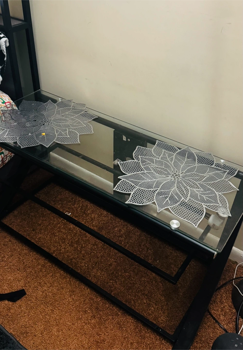 Glass Top Metal Coffee Table
