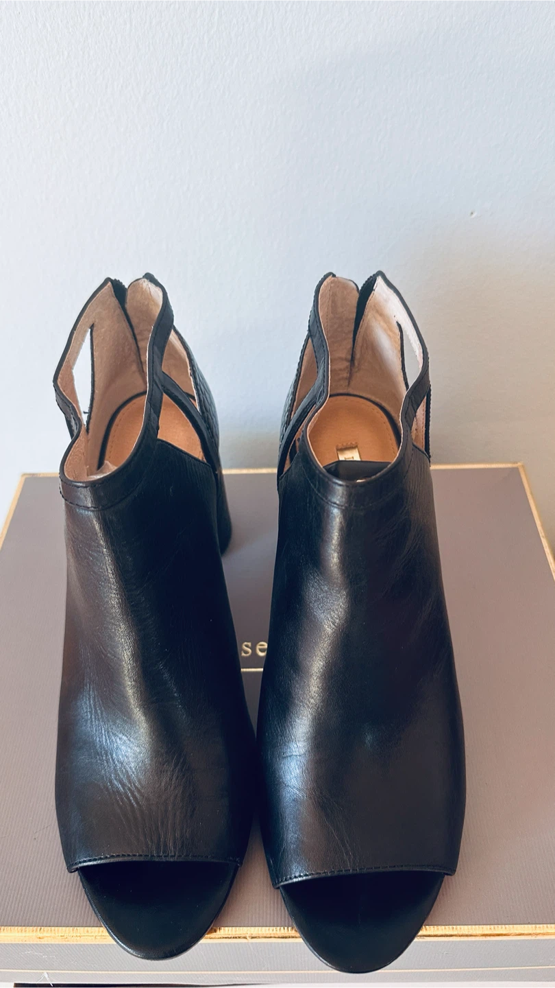 Louise et Cie Black Peep-Toe Booties