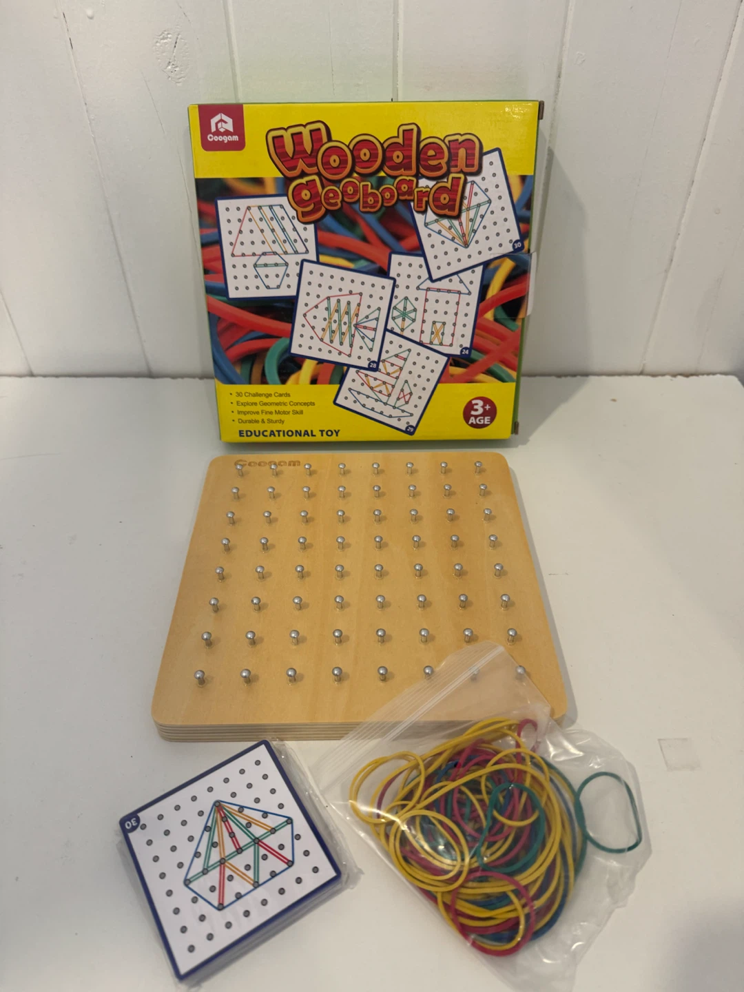 Coogam Wooden Geoboard Educational Toy - photo 3