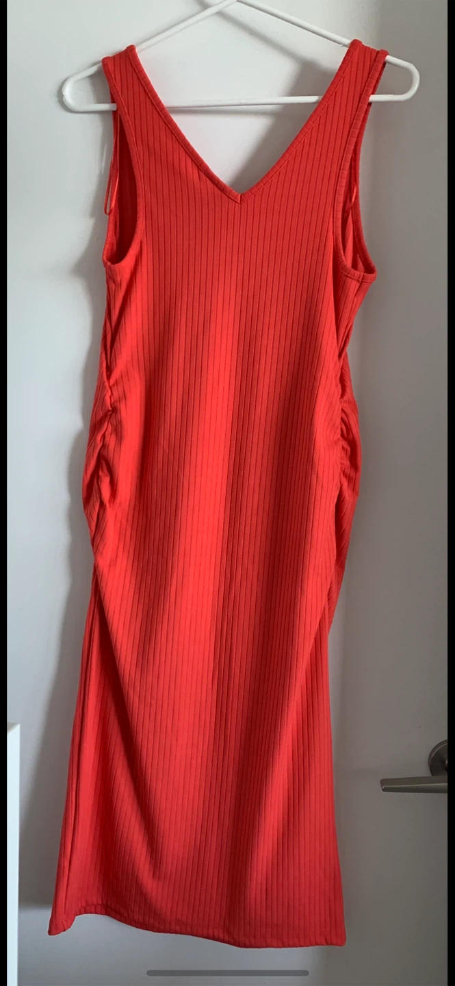 Maternity Ribbed/Ruched Midi Dress - photo 3