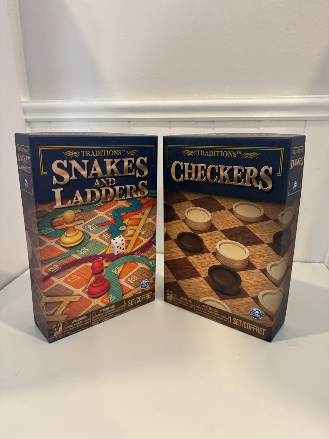 Traditions Snakes and Ladders and Checkers Board Games