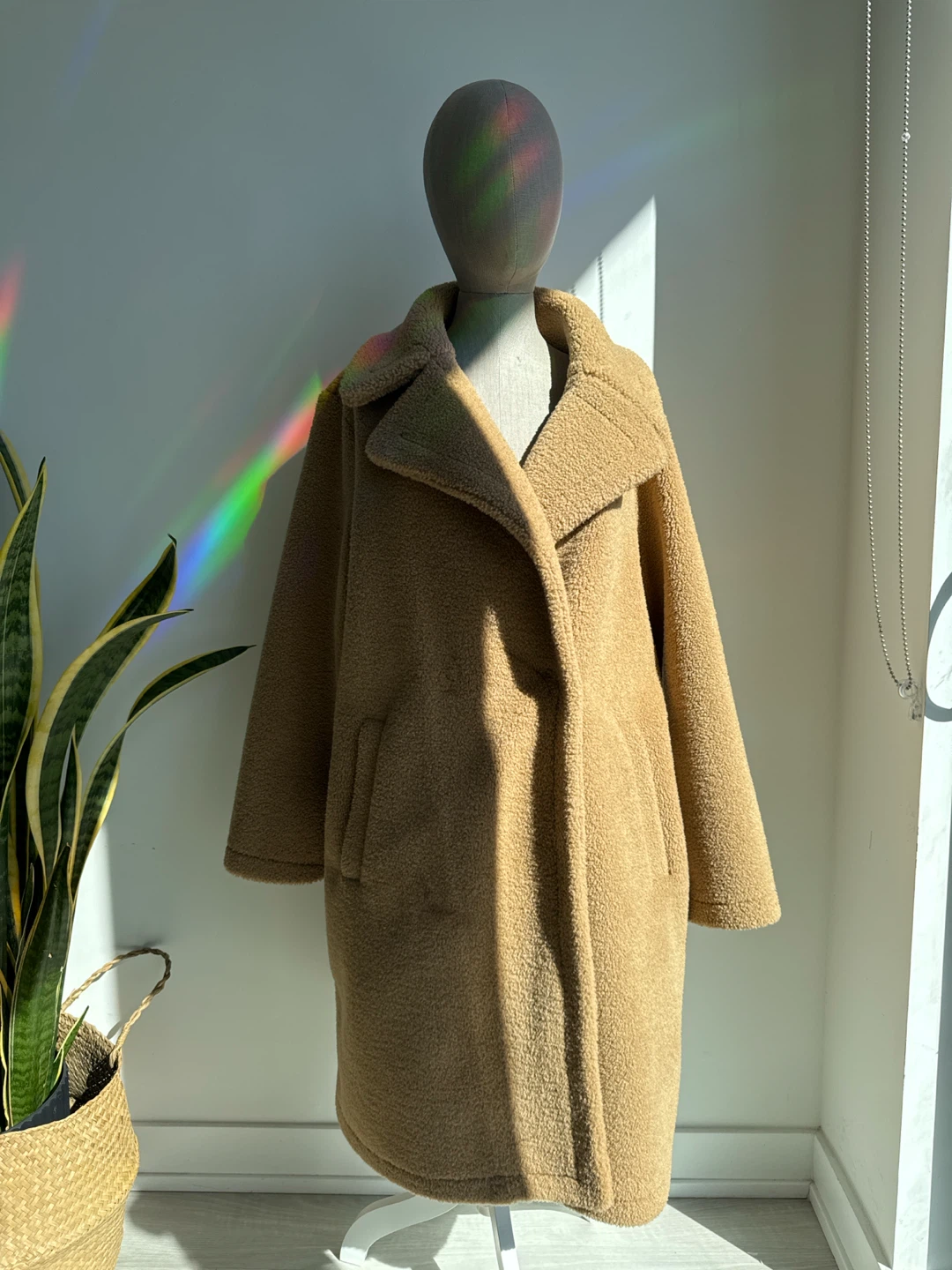 Tan Faux Fur Teddy Coat (L/XL)
