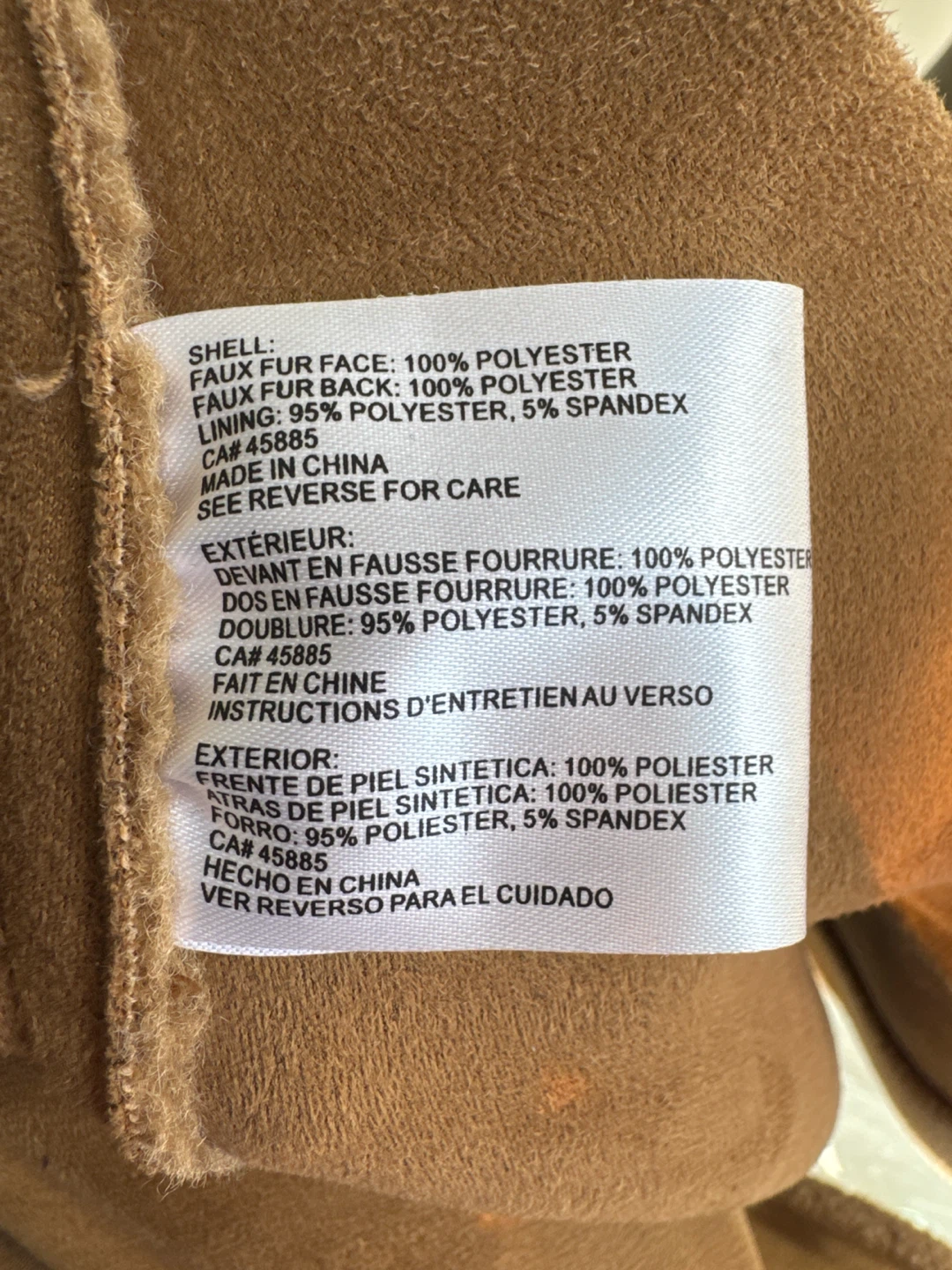 Tan Faux Fur Teddy Coat (L/XL) - photo 4