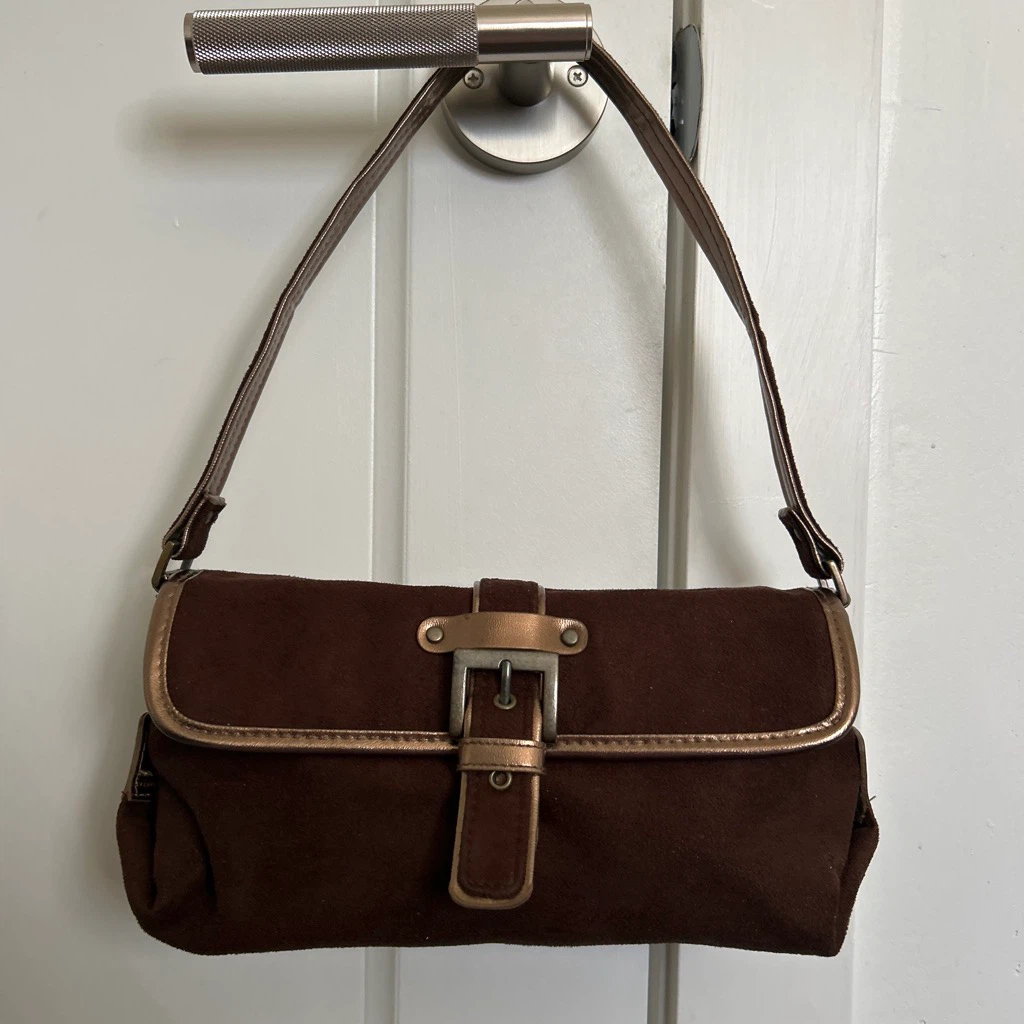 Brown Suede Shoulder Bag