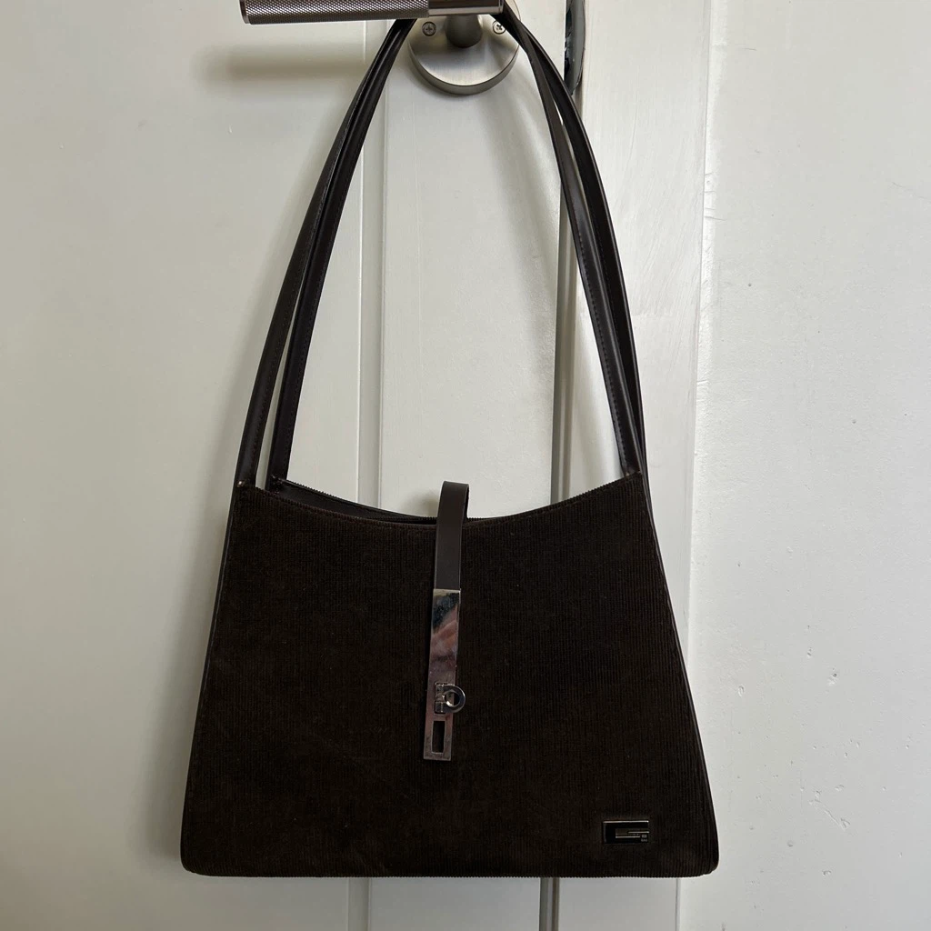 Brown Corduroy Shoulder Bag