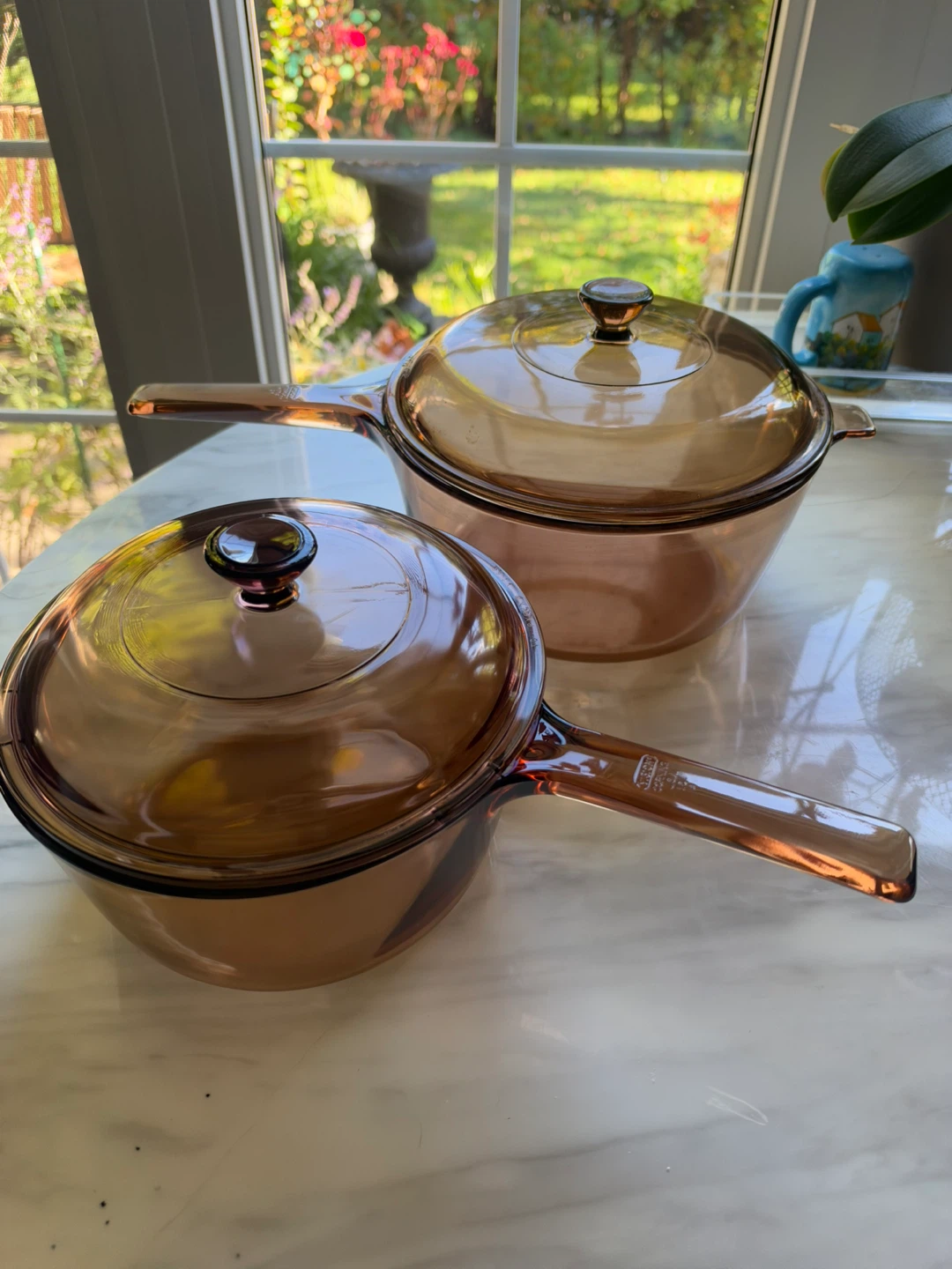 Vision Corningware Amber Glass Saucepan Set