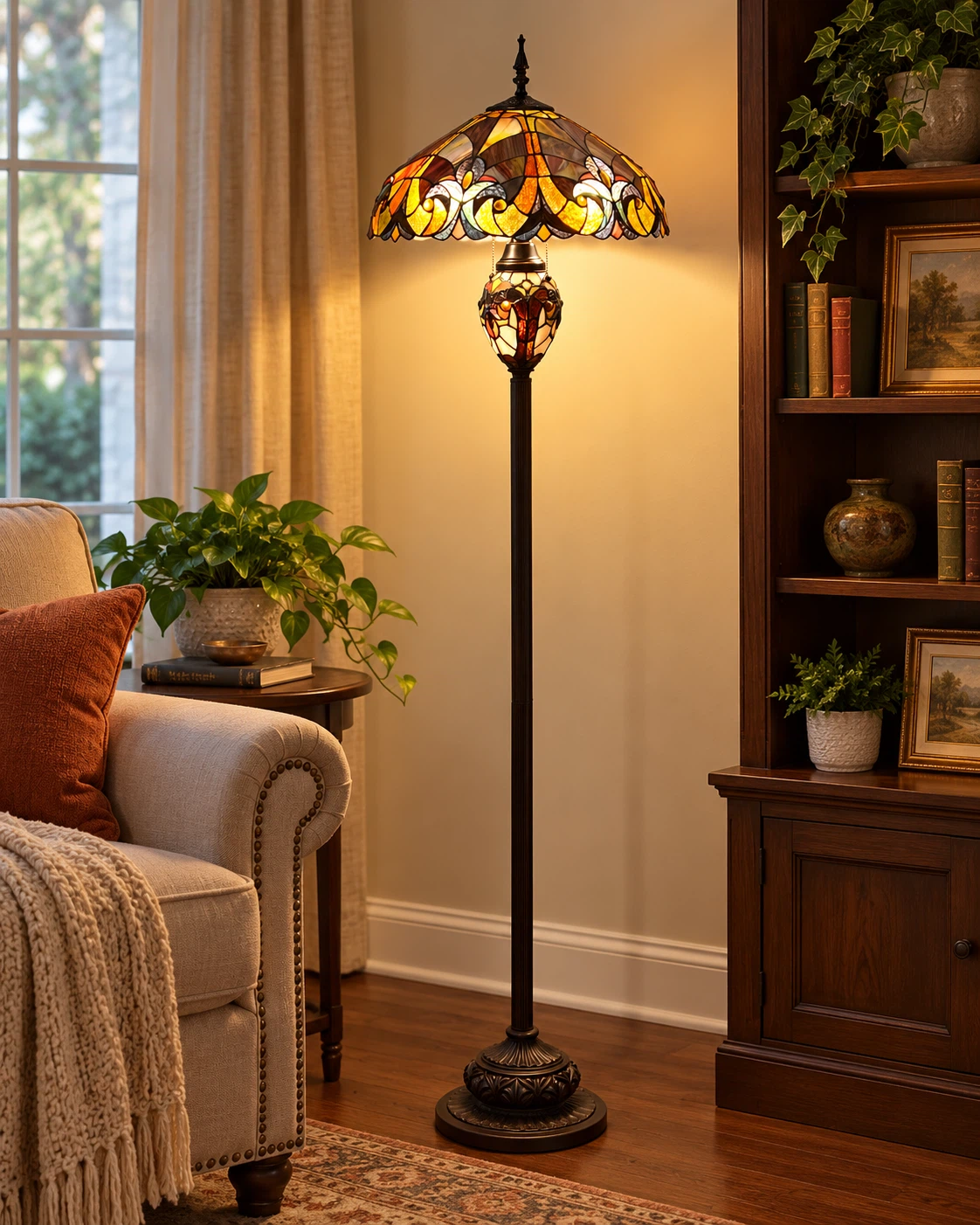 Tiffany-style Stained Glass Floor Lamp