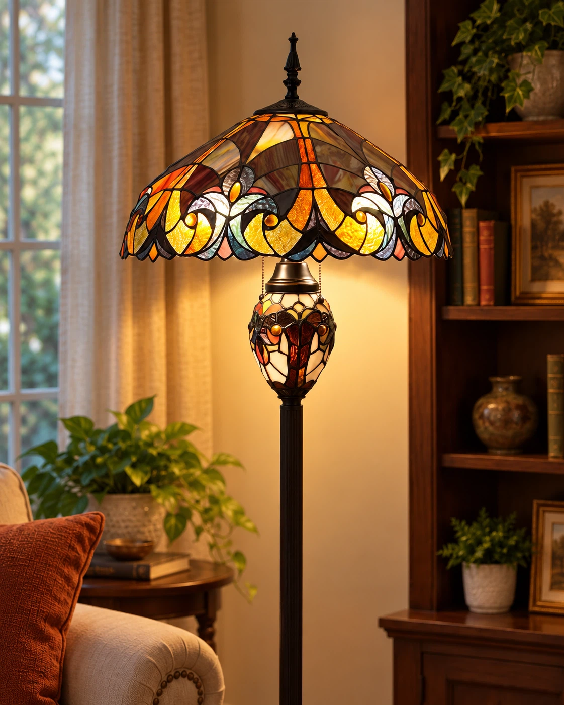 Tiffany-style Stained Glass Floor Lamp - photo 2