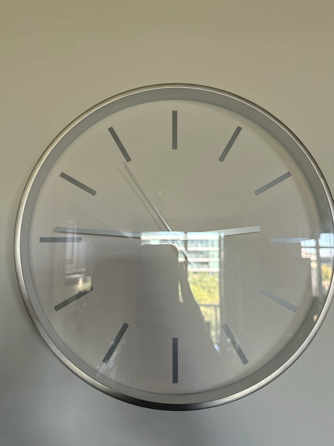 Minimalist Silver Wall Clock