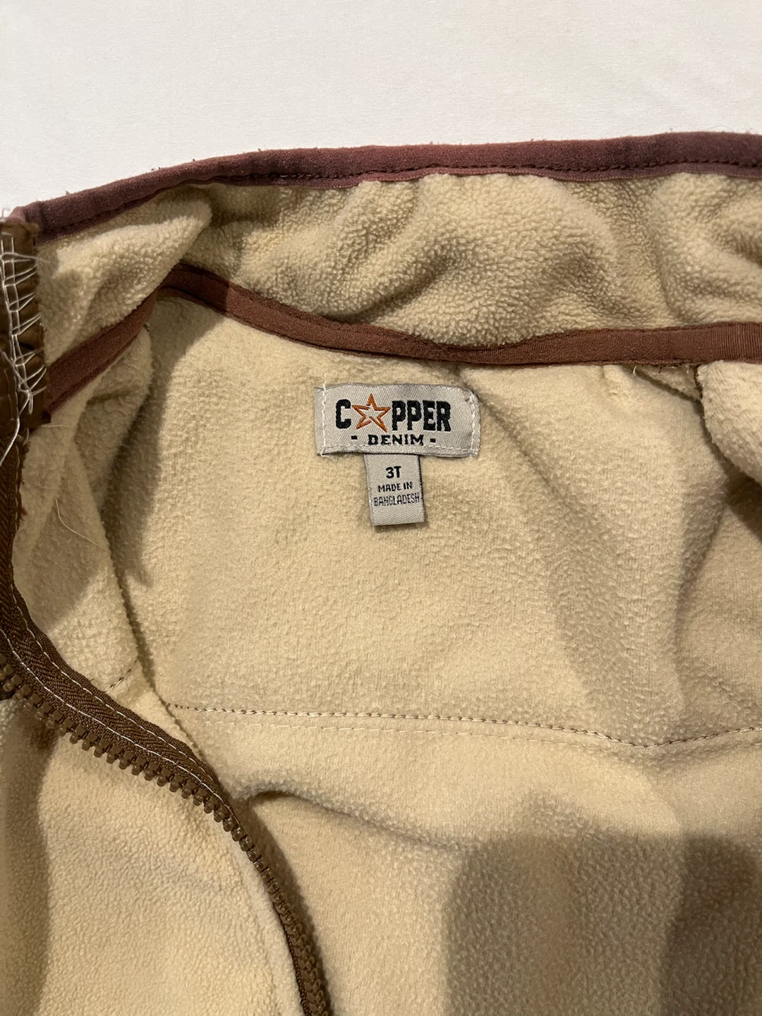 Copper Denim Fleece Jacket Size 3T - photo 2