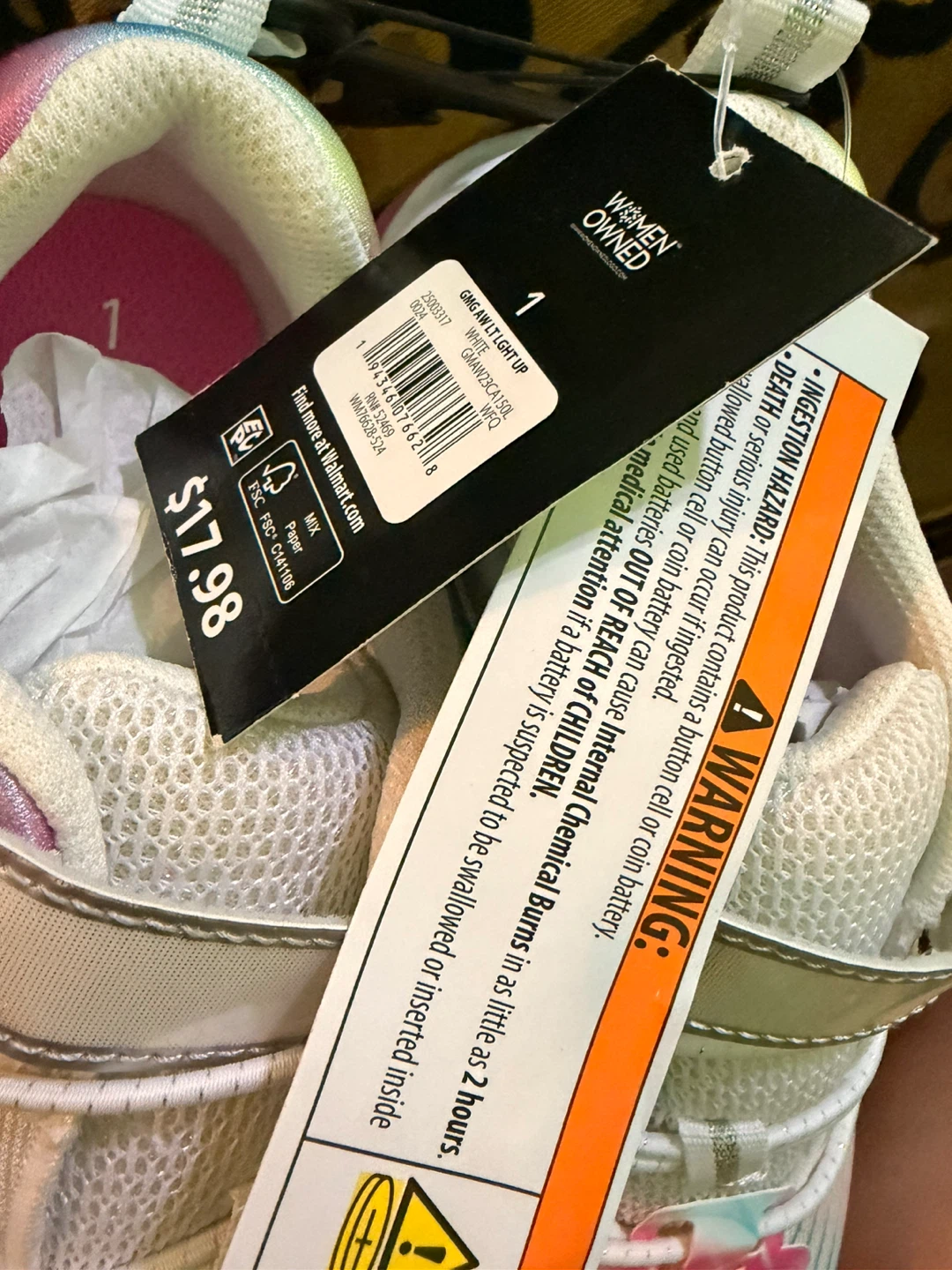New light up athletic works shoes size 1 girls - photo 4