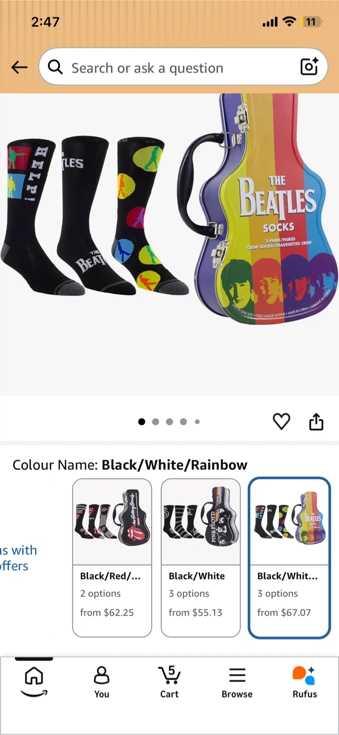 NEW! The Beatles Sock Set in Guitar Tin