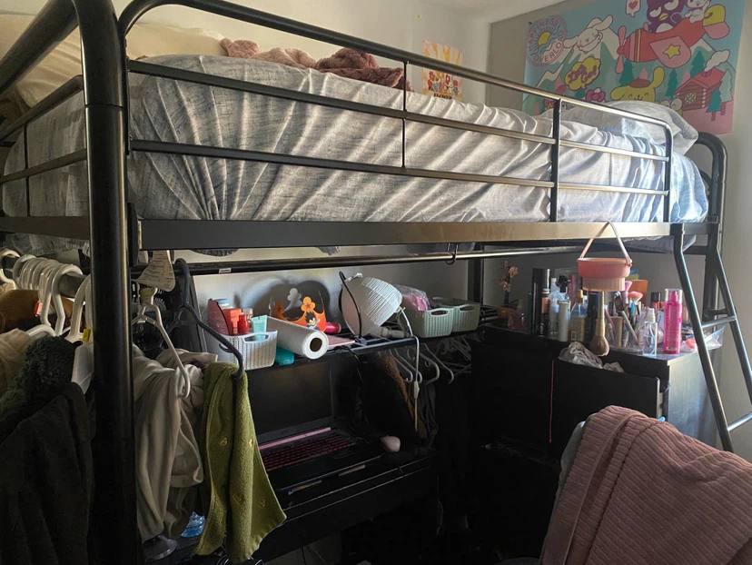 Black Metal Loft Bed