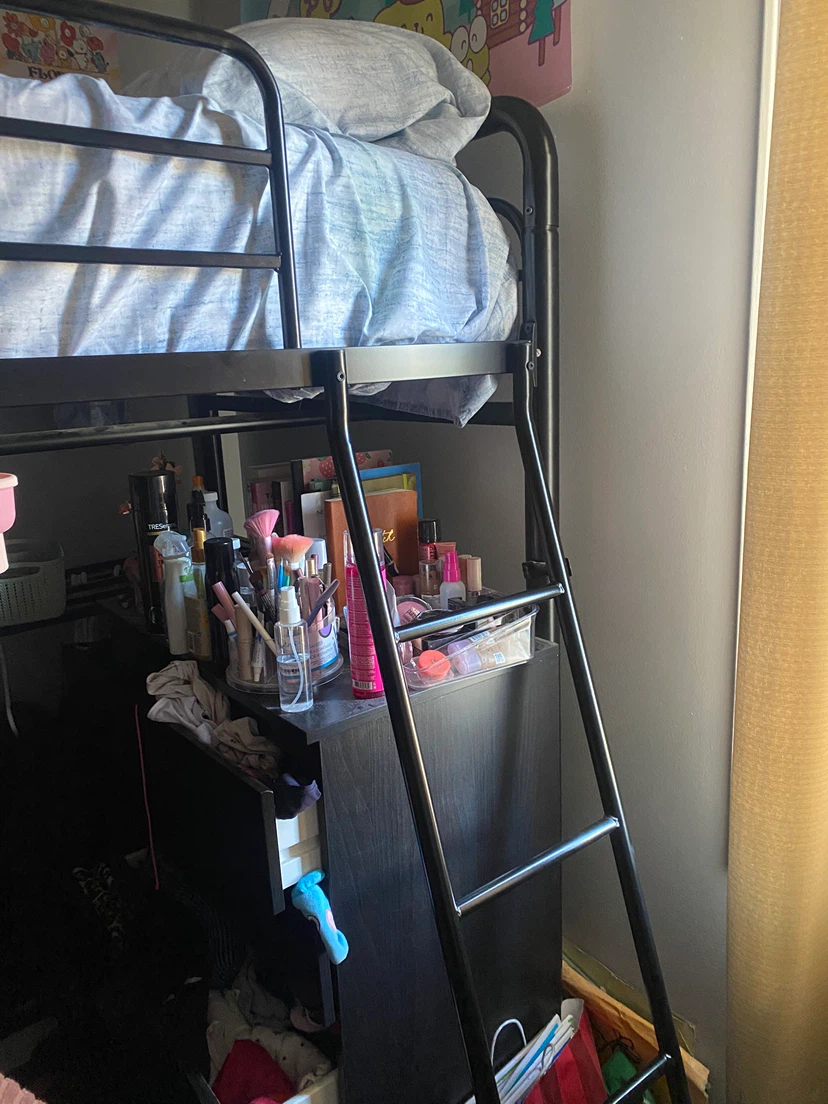 Black Metal Loft Bed - photo 2