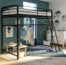 Black Metal Loft Bed - photo 4
