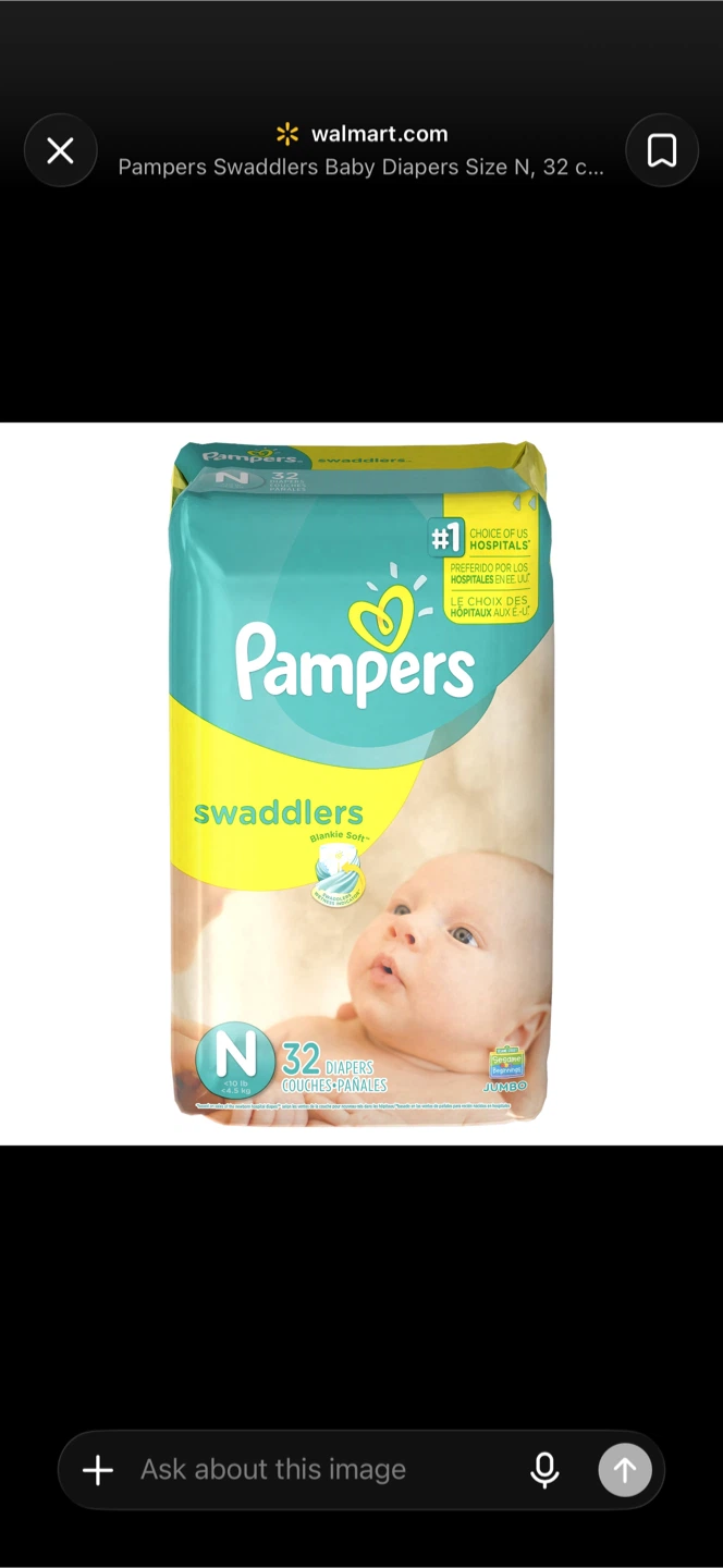 Pampers Swaddlers Newborn Diapers - 32 Count