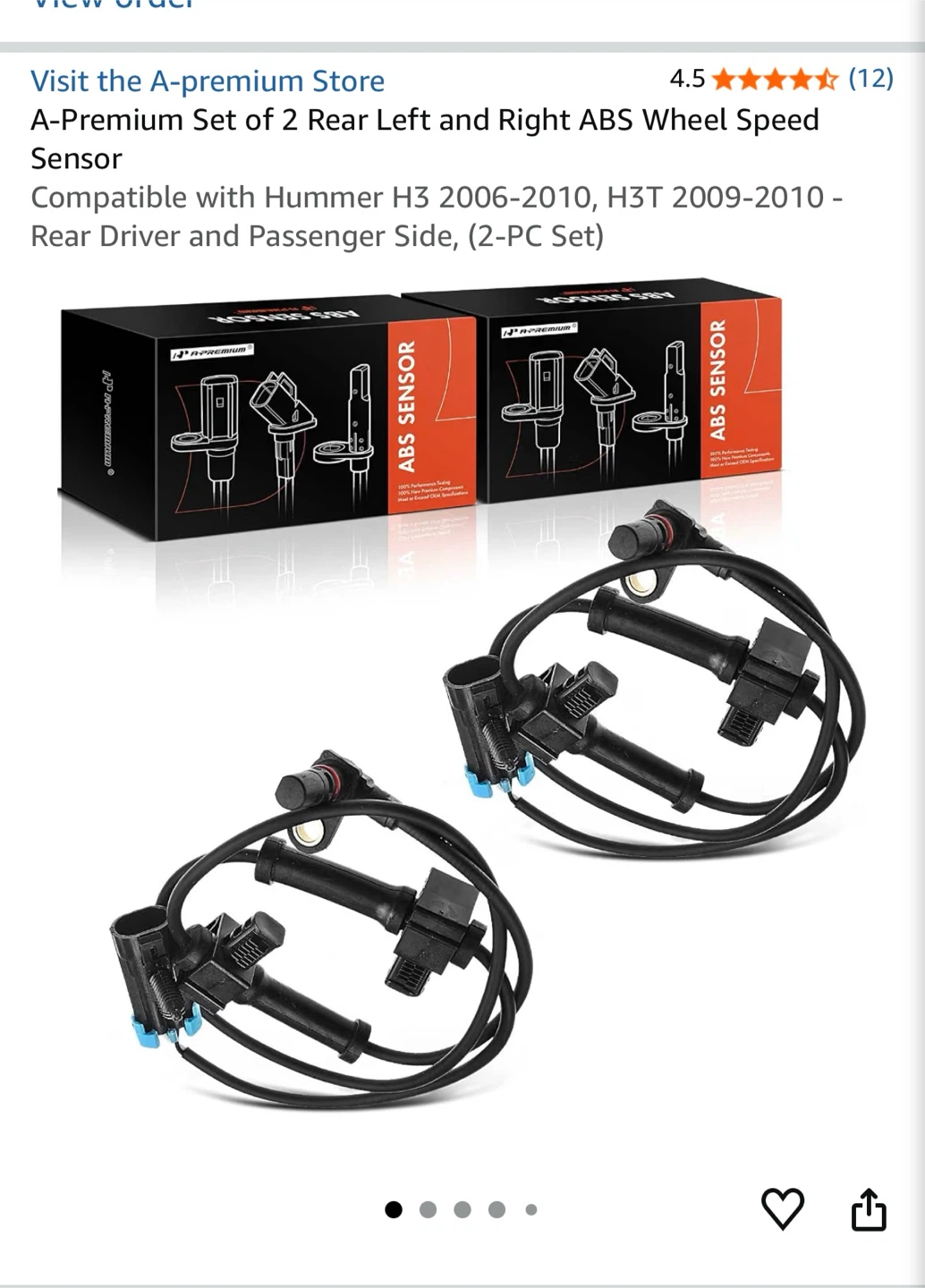 A-Premium ABS Wheel Speed Sensors for Hummer H3/H3T