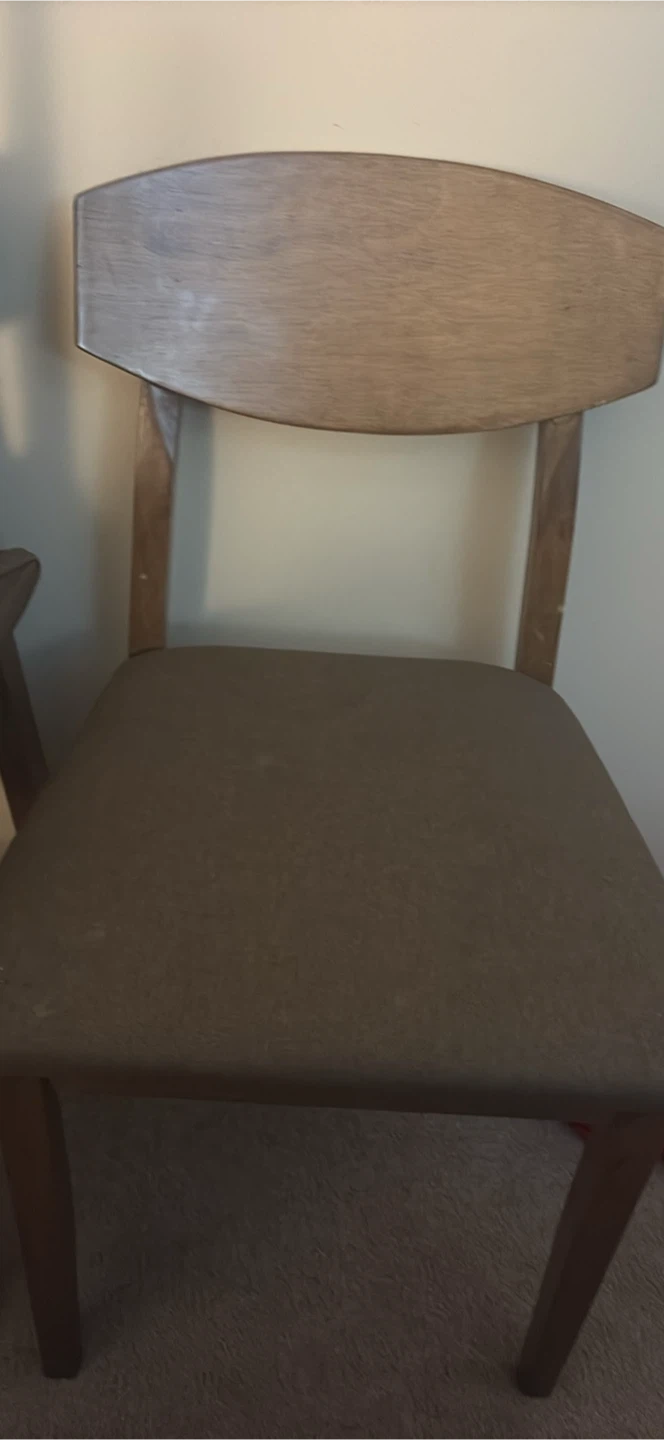 4 Wooden dining chair with upholstered seat