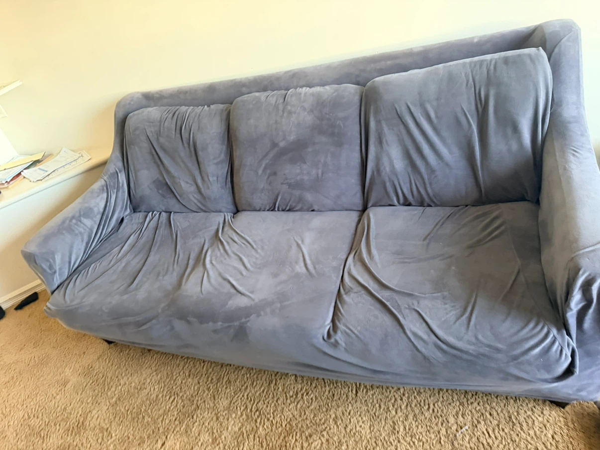 Three-seater sofa bed with cover - photo 2