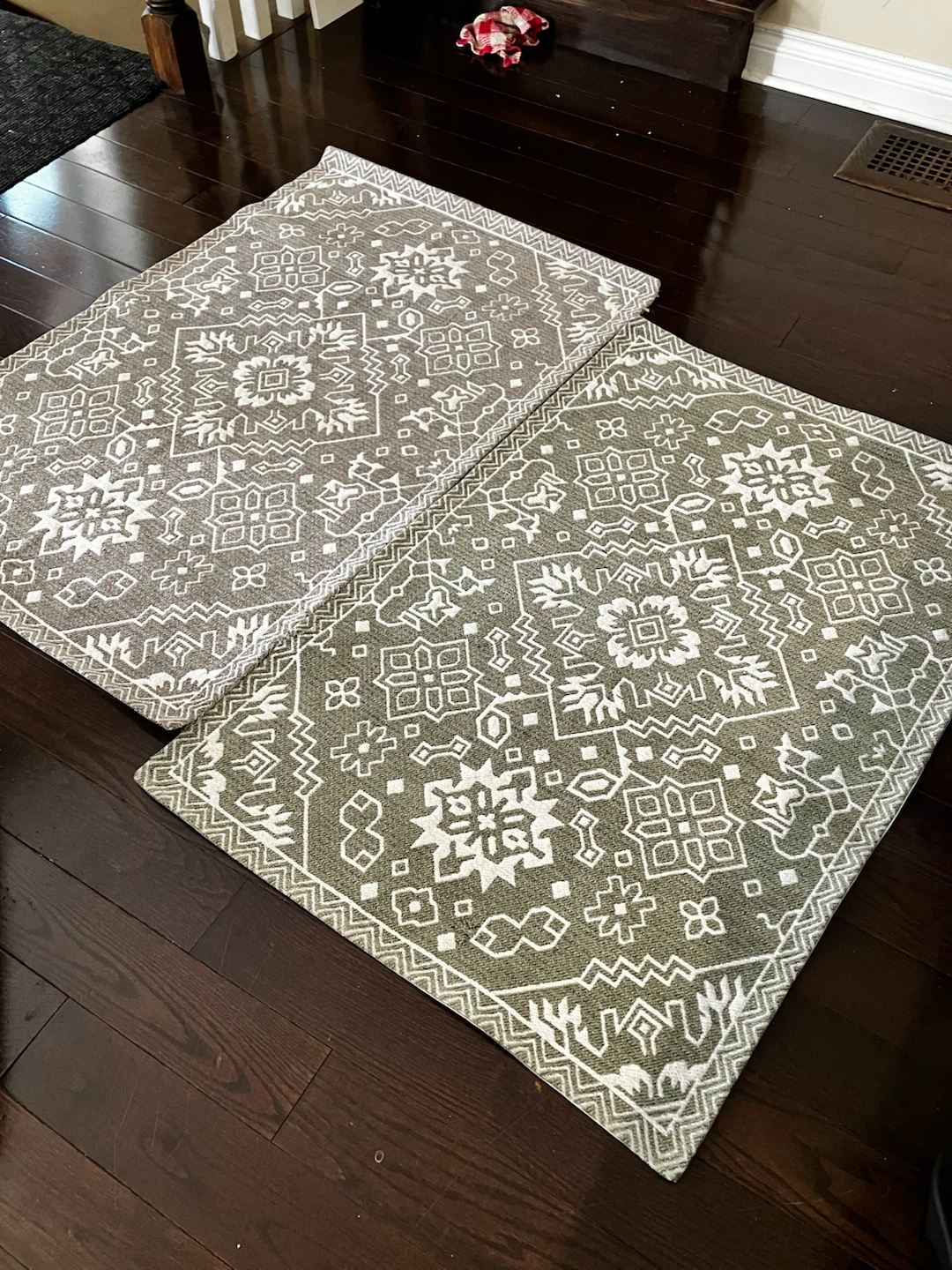 Two Geometric Pattern Accent Rugs