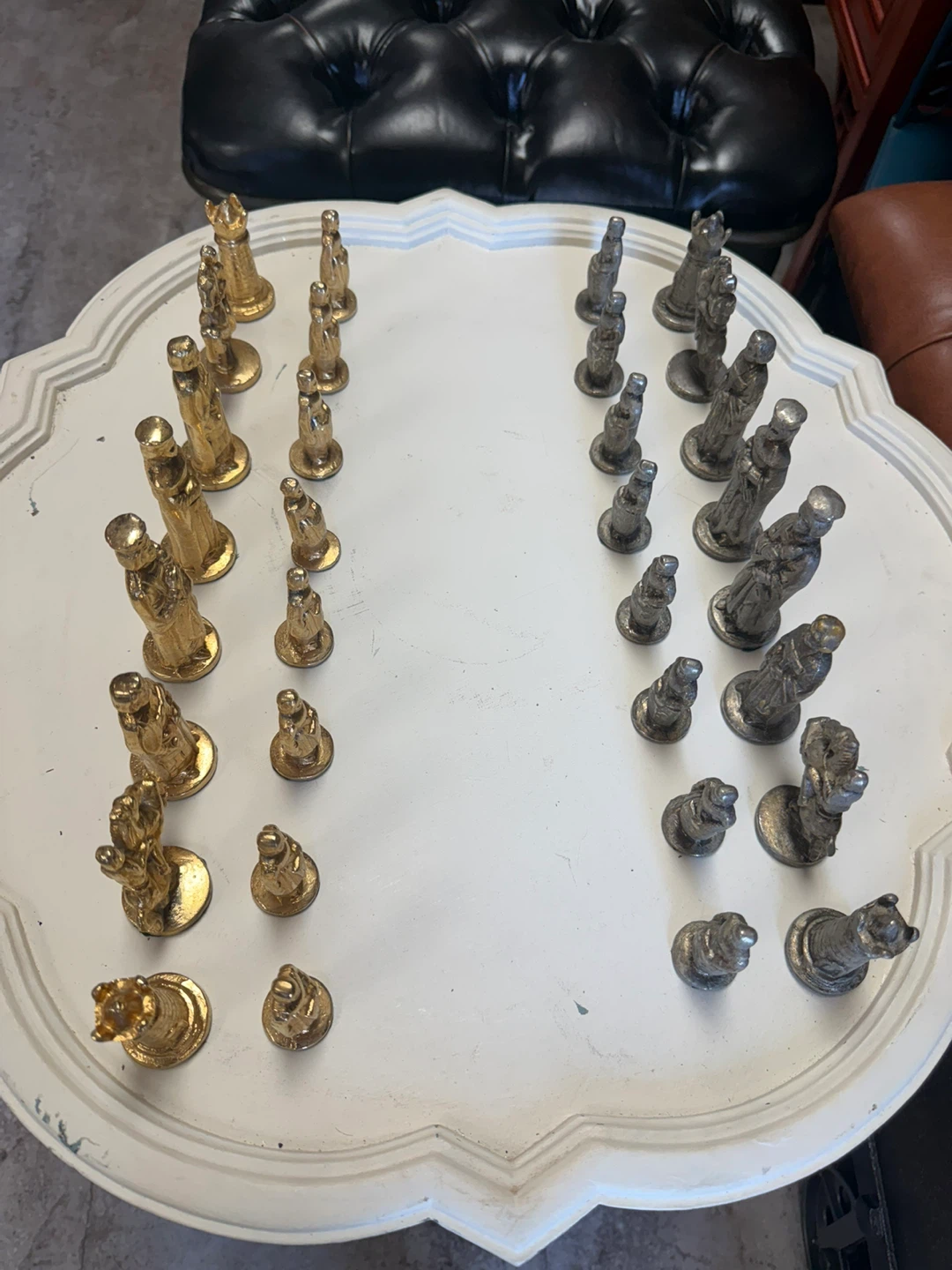 Metal Chess Set with Gold and Silver Pieces - photo 2