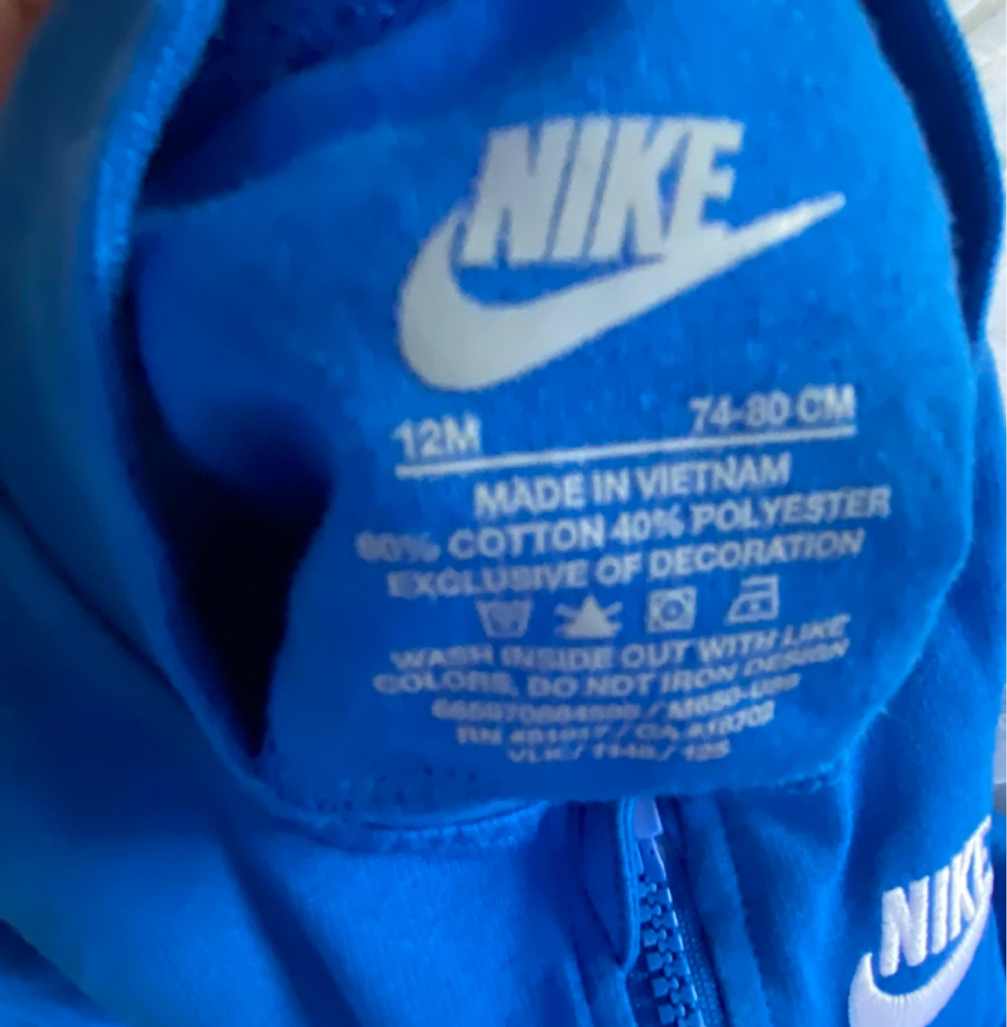 4/$10 Nike Baby Zip-Up Sleeper Onesie 12M - photo 2