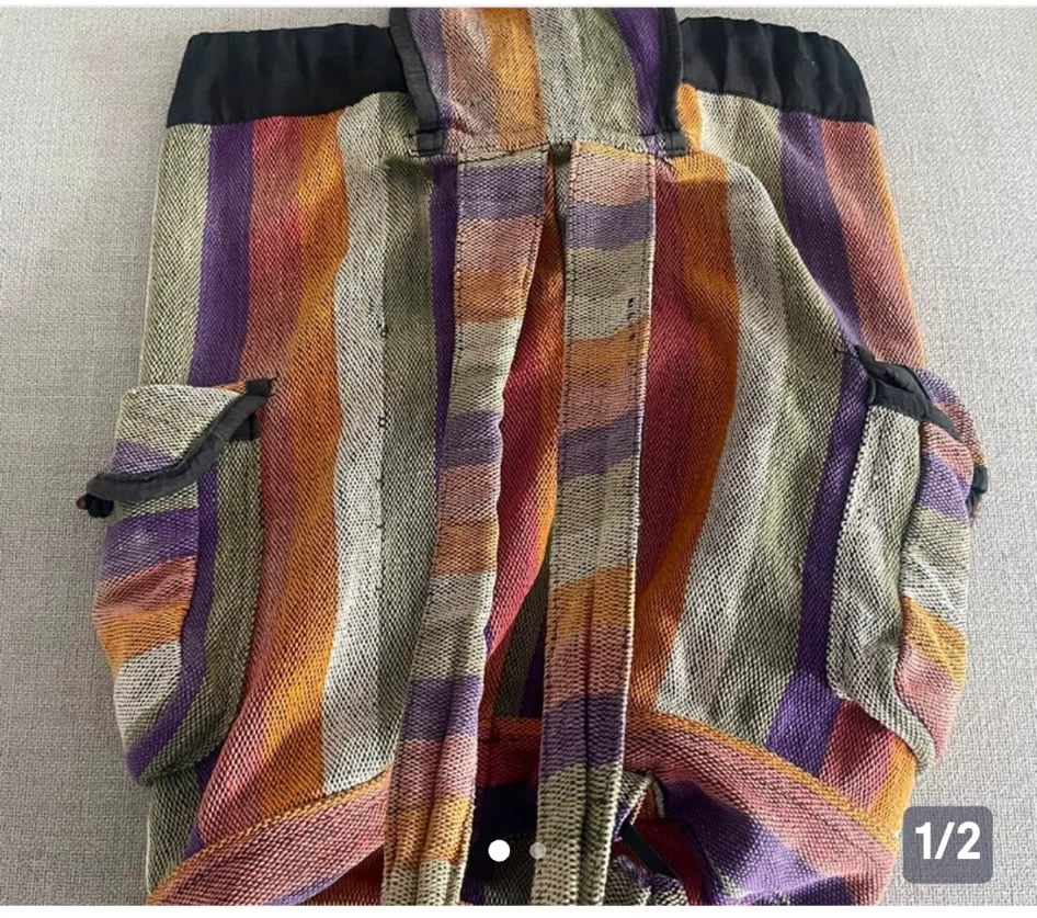 Striped woven Woven Backpack $20