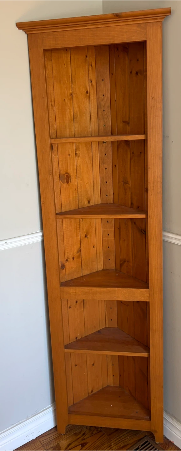 Tall Wooden Corner Shelving Unit - photo 2