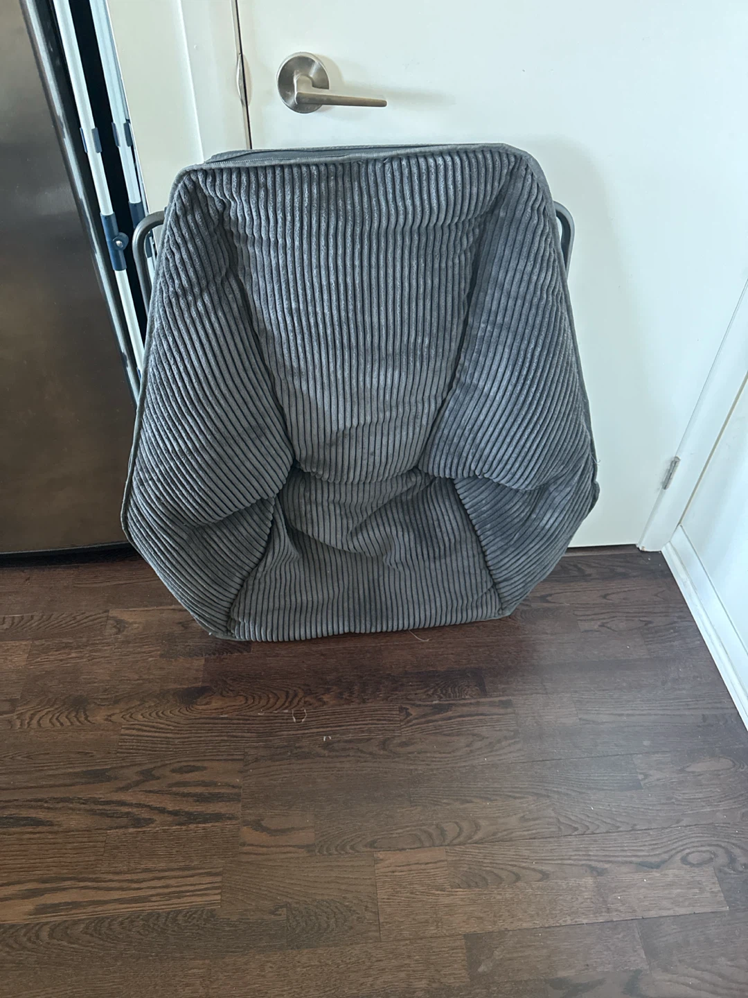 Grey Corduroy Folding Saucer Chair - photo 4