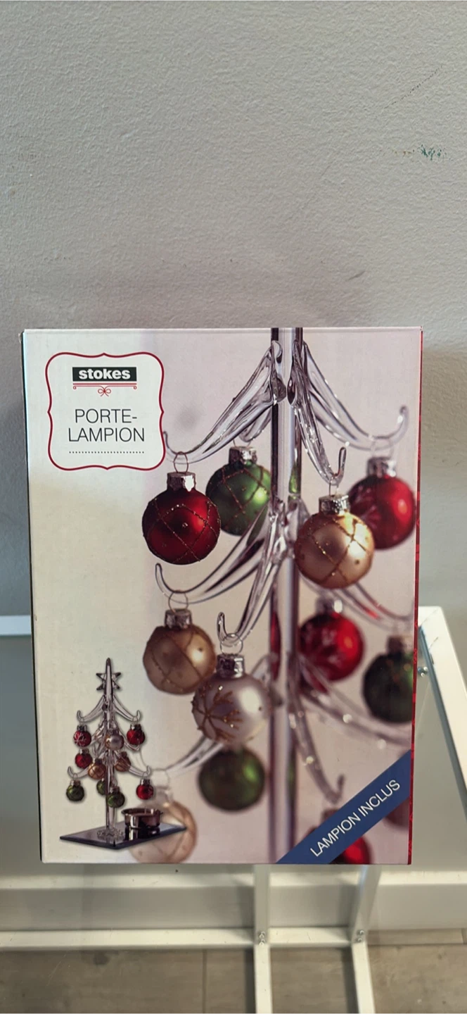 Stokes Glass Christmas Tree Candle Holder