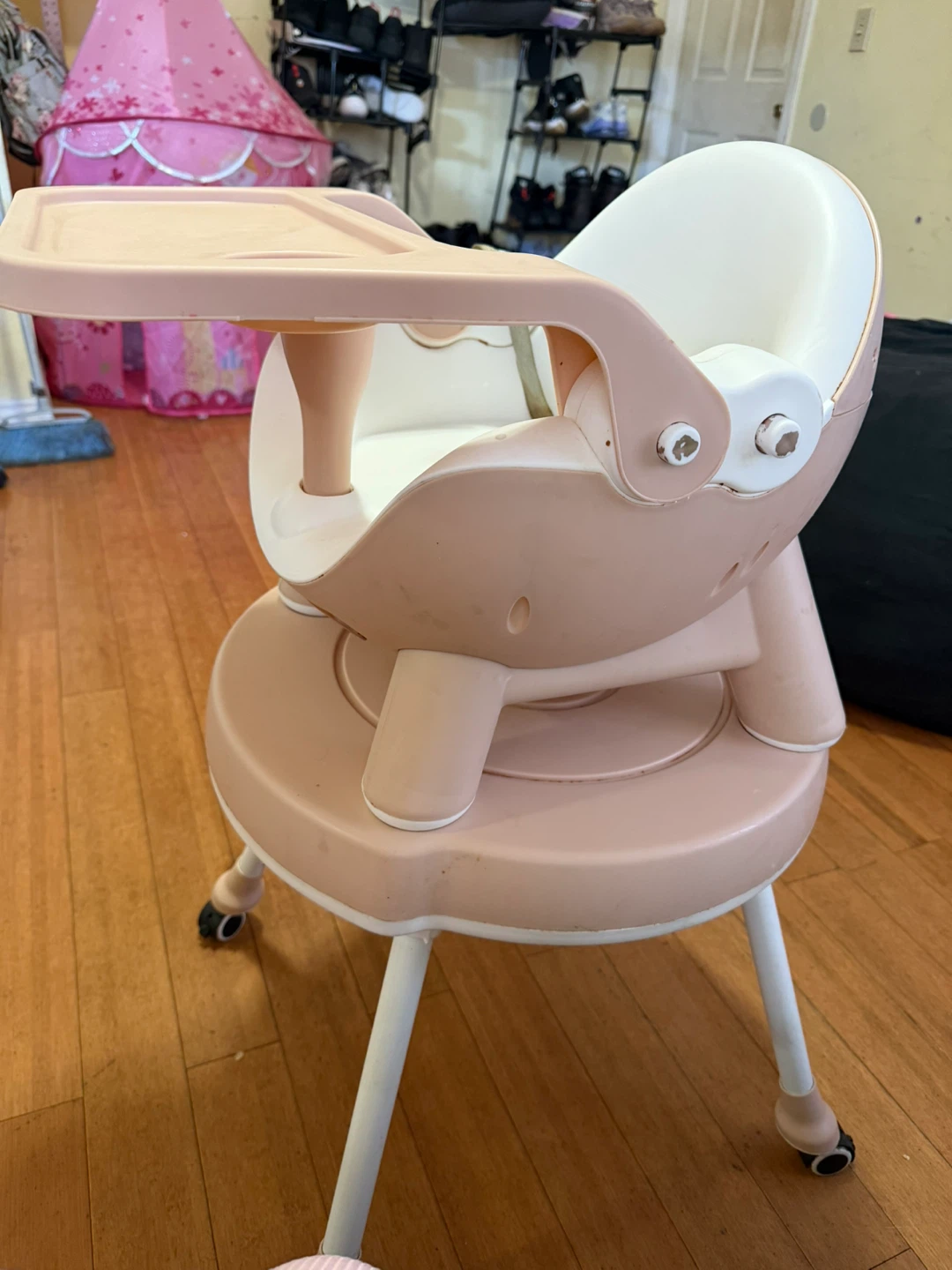 Pink and White Baby High Chair - photo 2